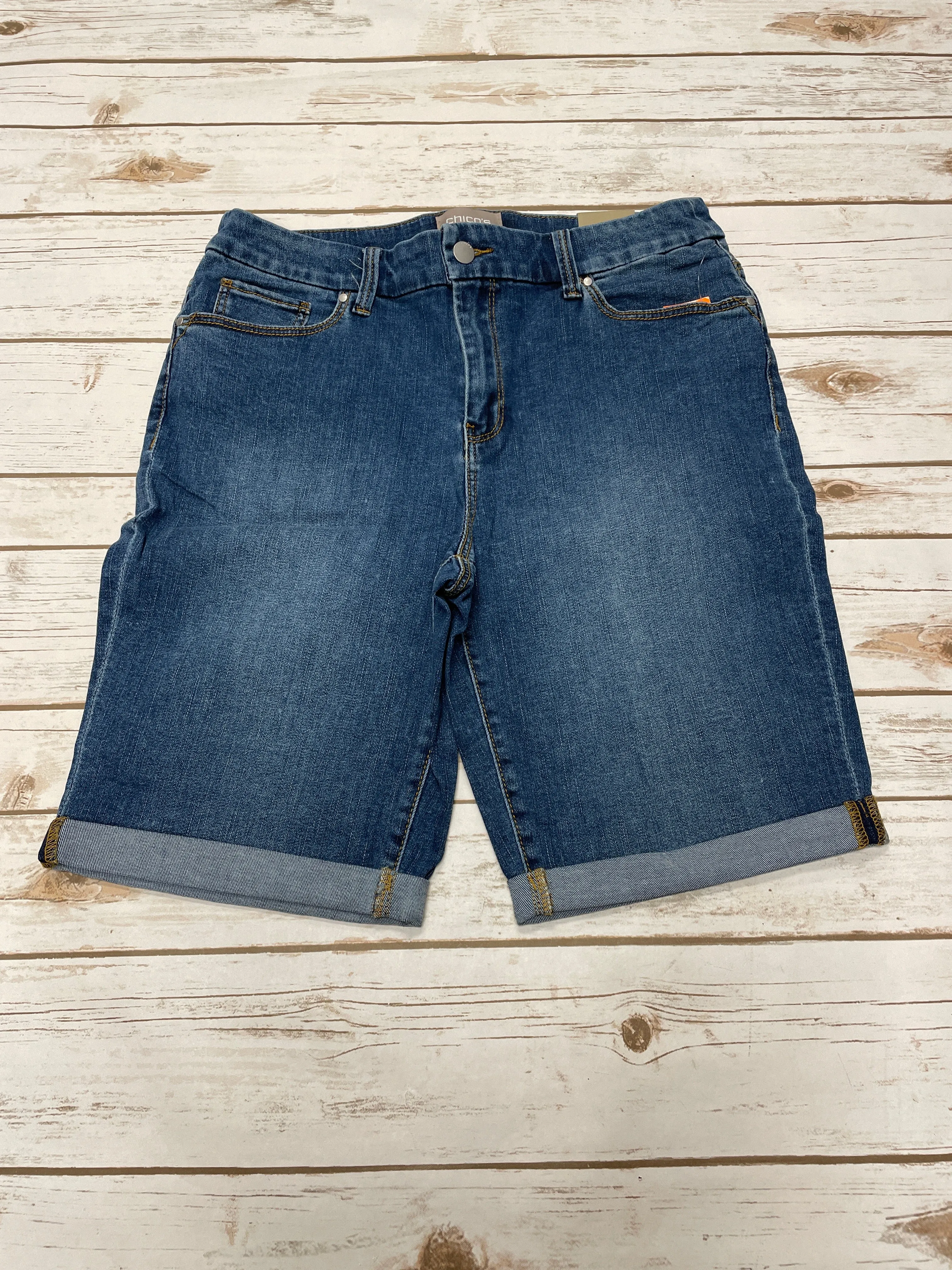 Shorts By Chicos In Blue Denim, Size: M