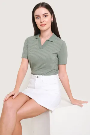 Slim Fit Ribbed Polo