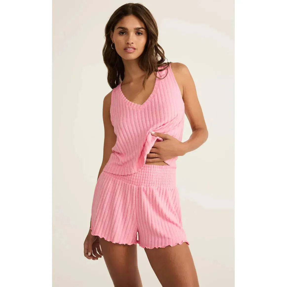 Sloane V-Neck Silky Rib Tank