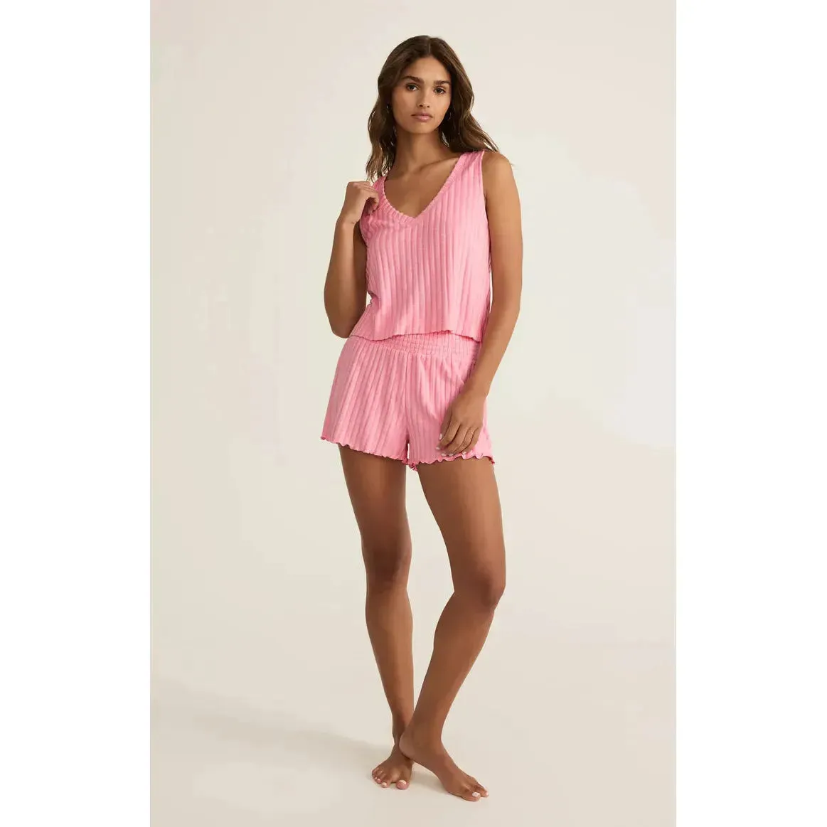 Sloane V-Neck Silky Rib Tank