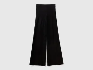 Solid Flared Fit Trousers