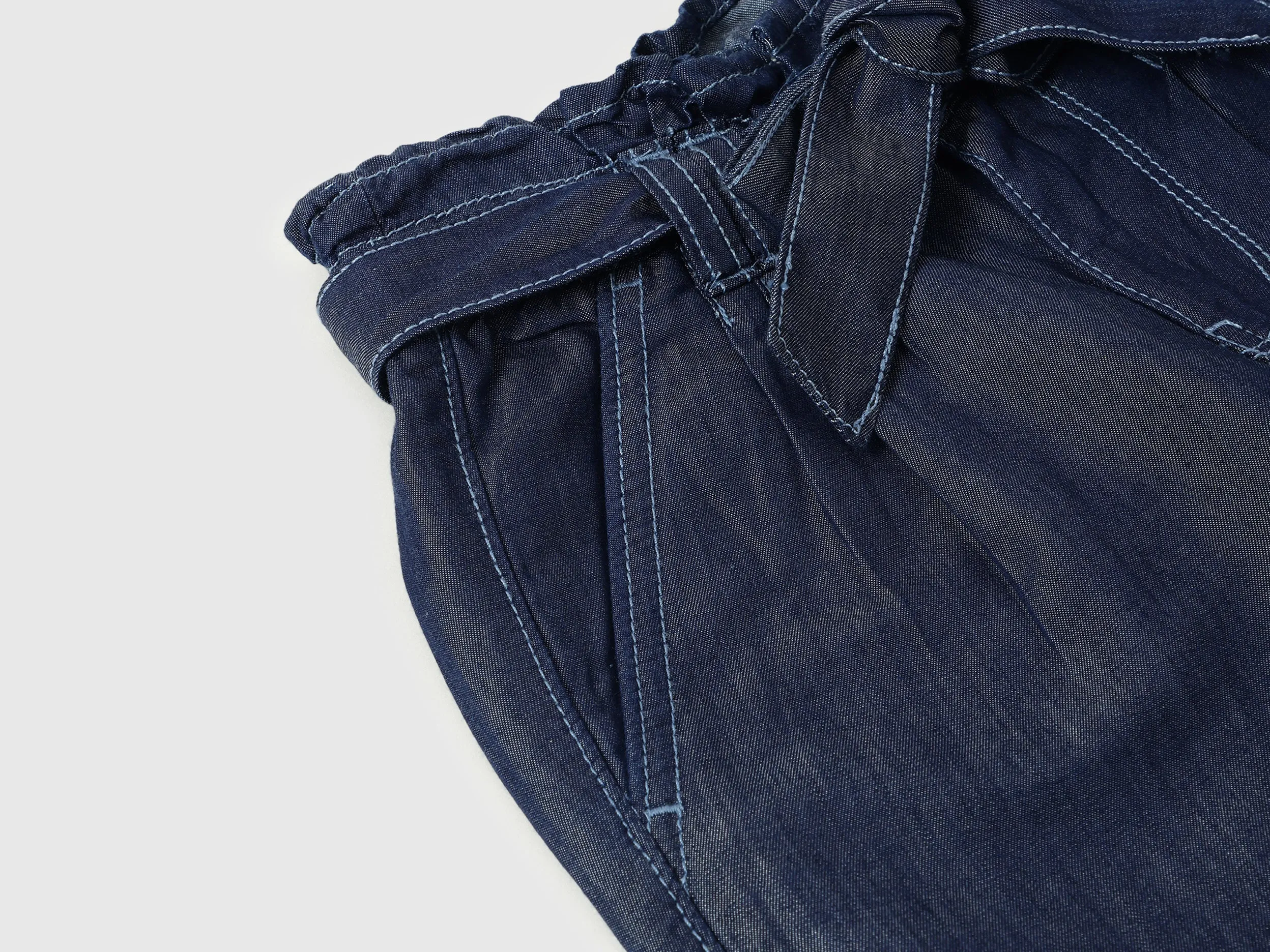 Solid Paperbag Fit Trousers