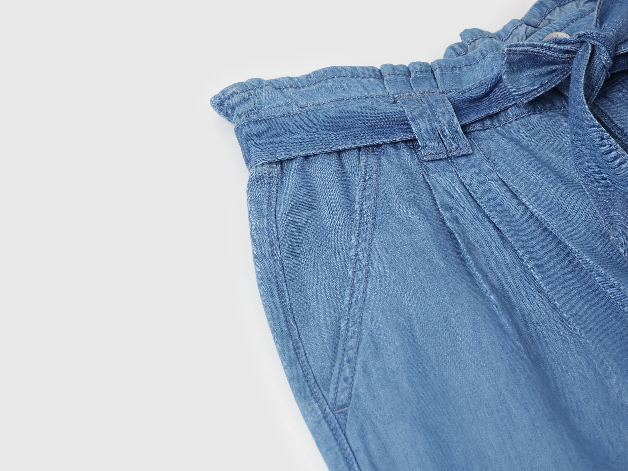 Solid Paperbag Fit Trousers