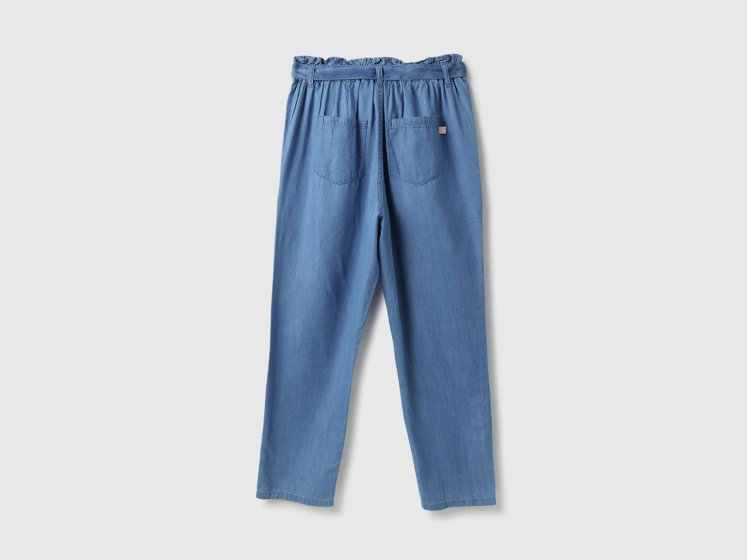 Solid Paperbag Fit Trousers