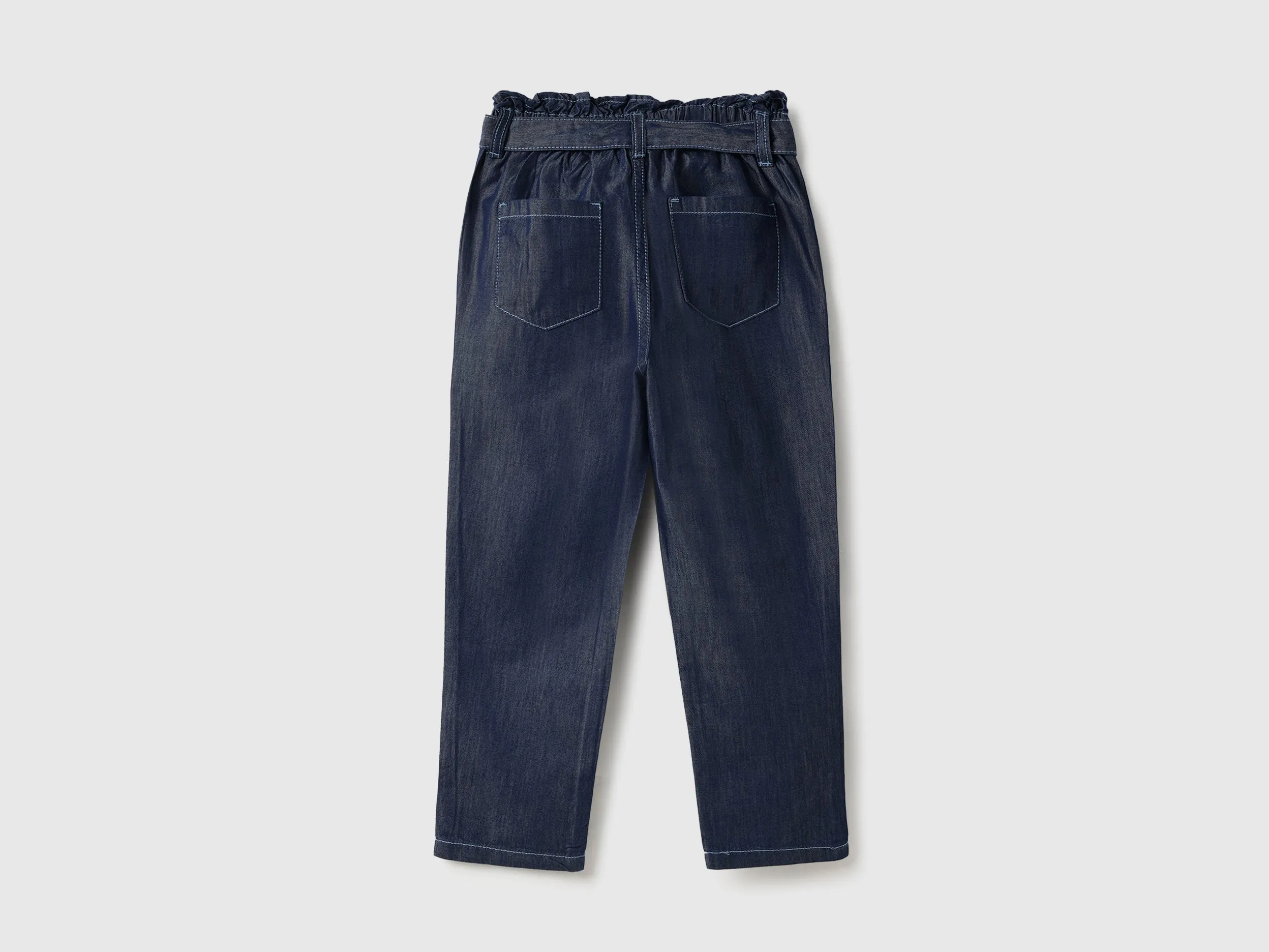 Solid Paperbag Fit Trousers