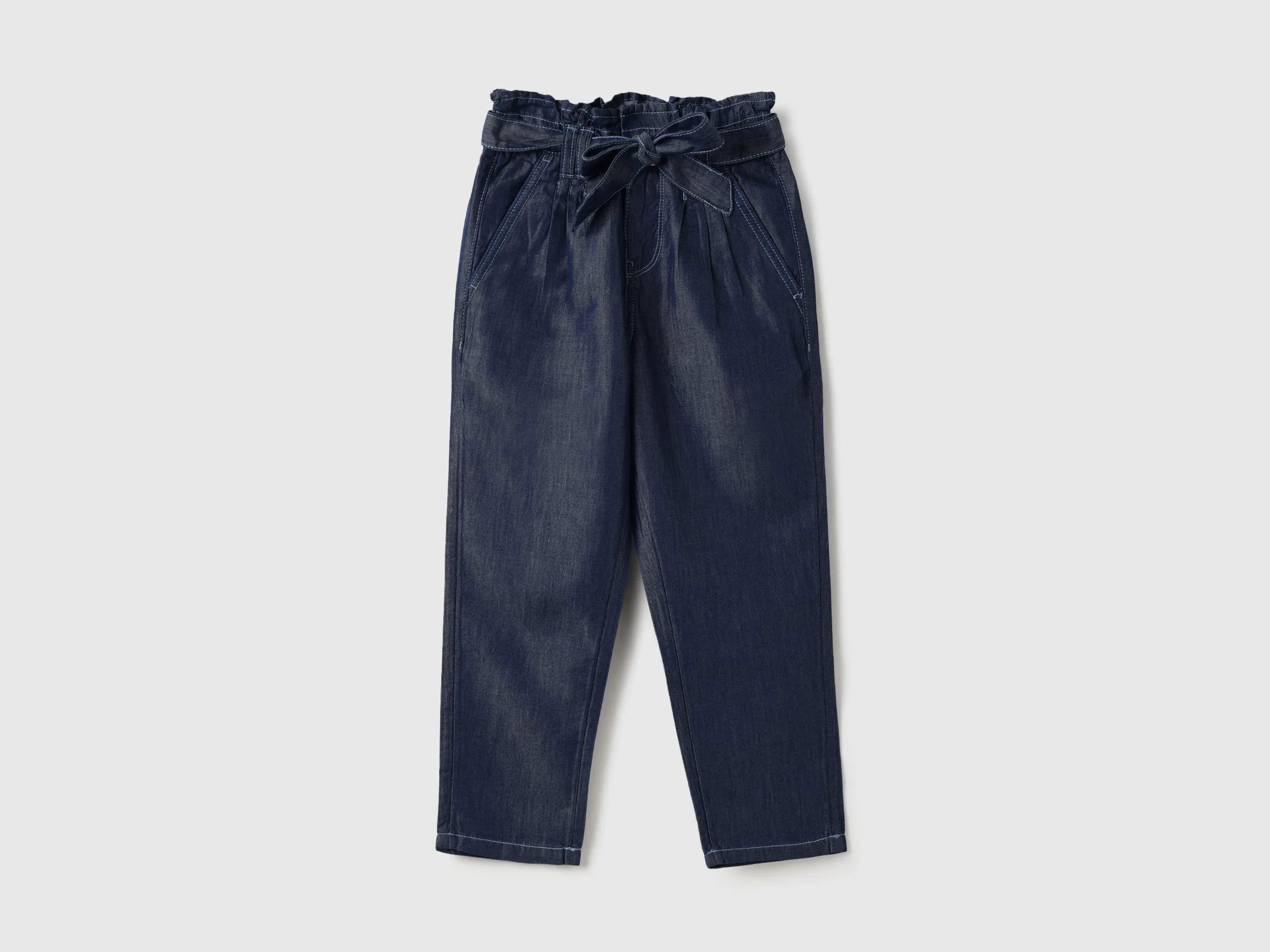 Solid Paperbag Fit Trousers