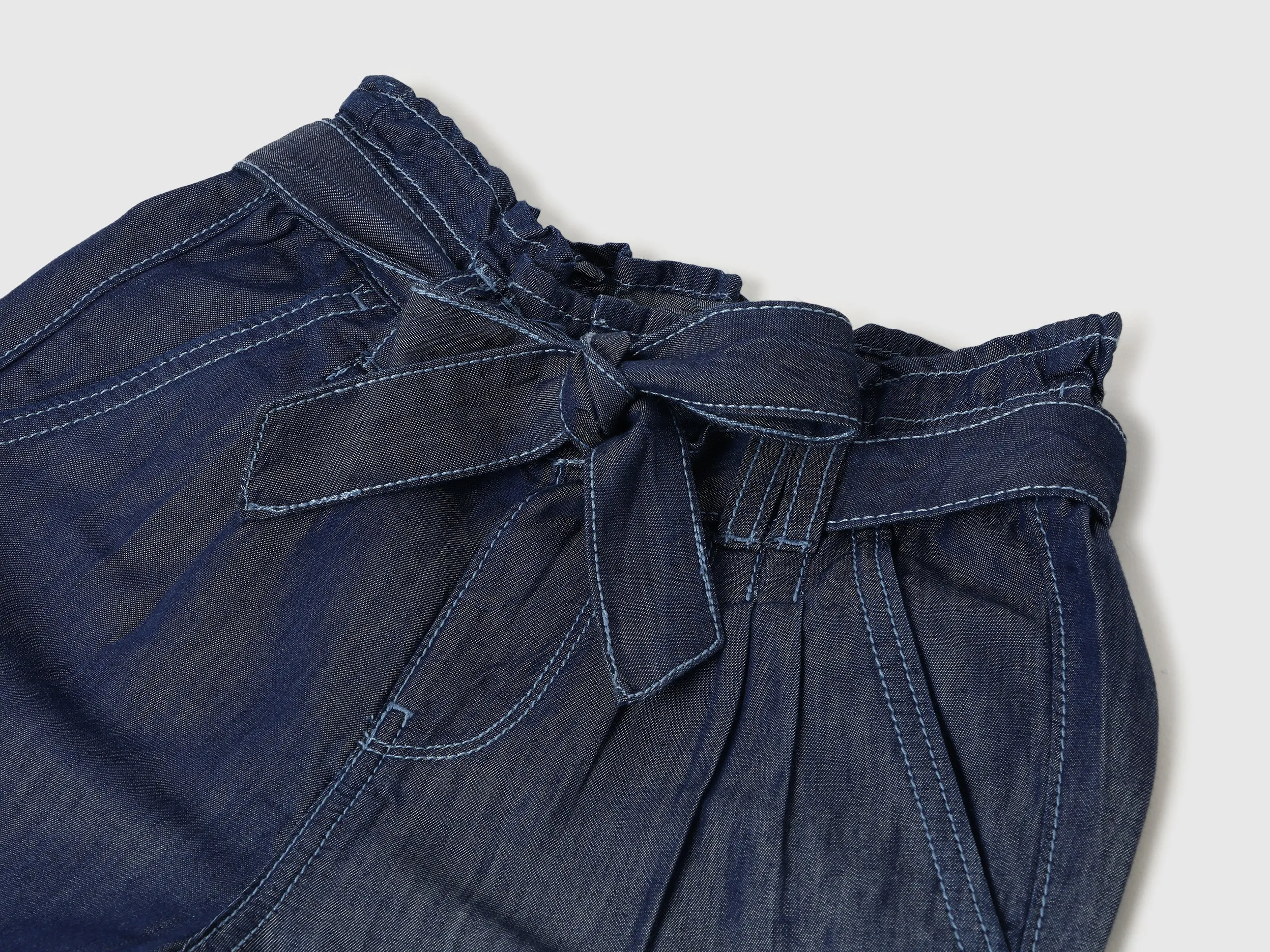 Solid Paperbag Fit Trousers