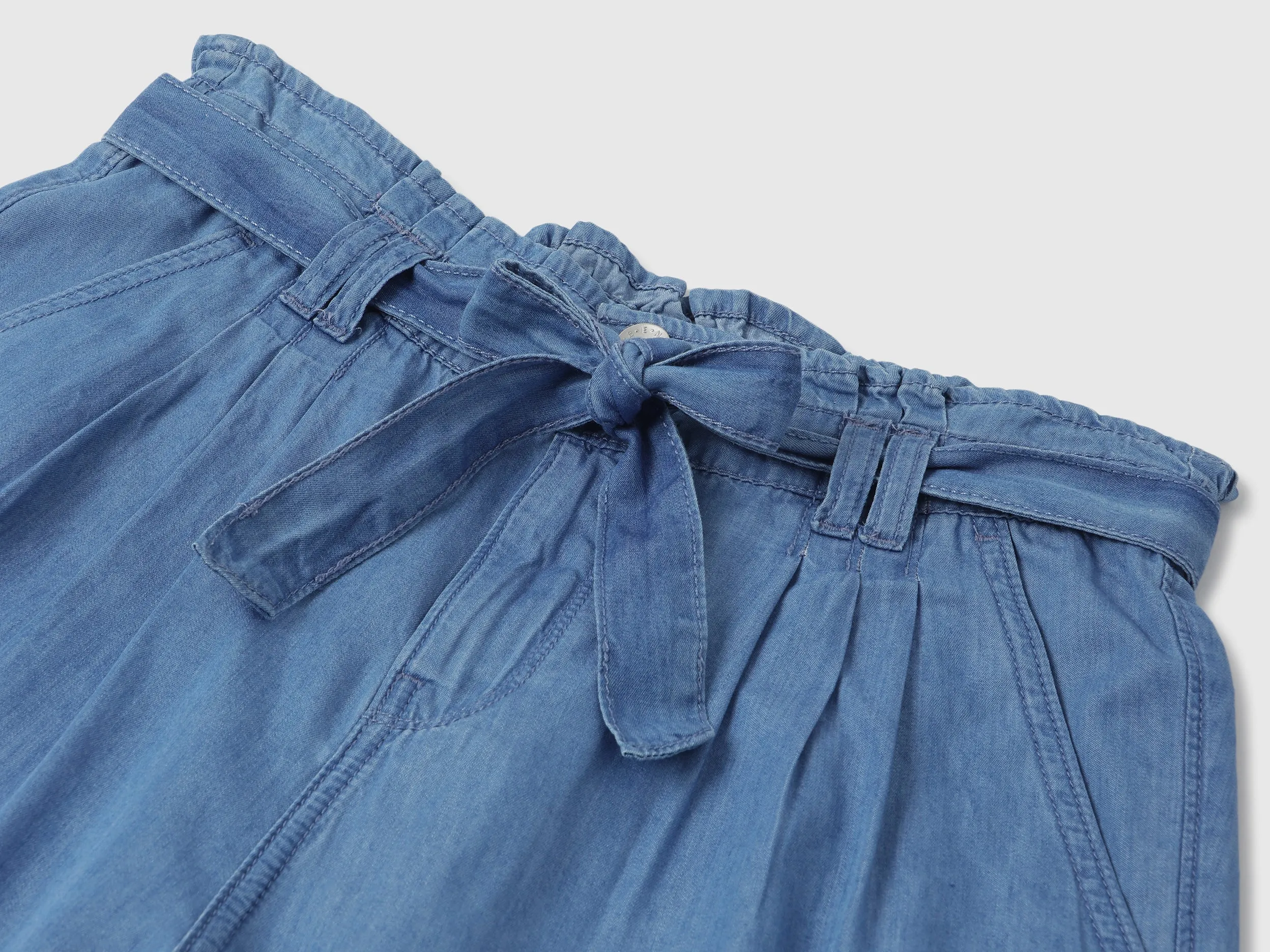 Solid Paperbag Fit Trousers