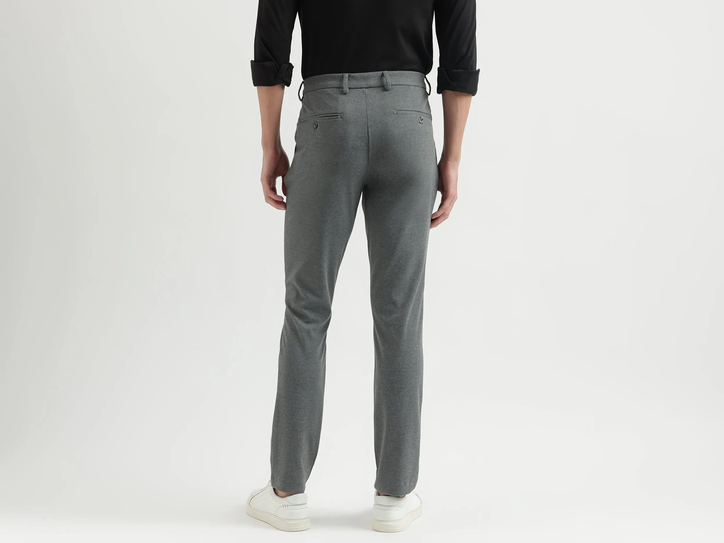 Solid Pattern Slim Fit Trousers