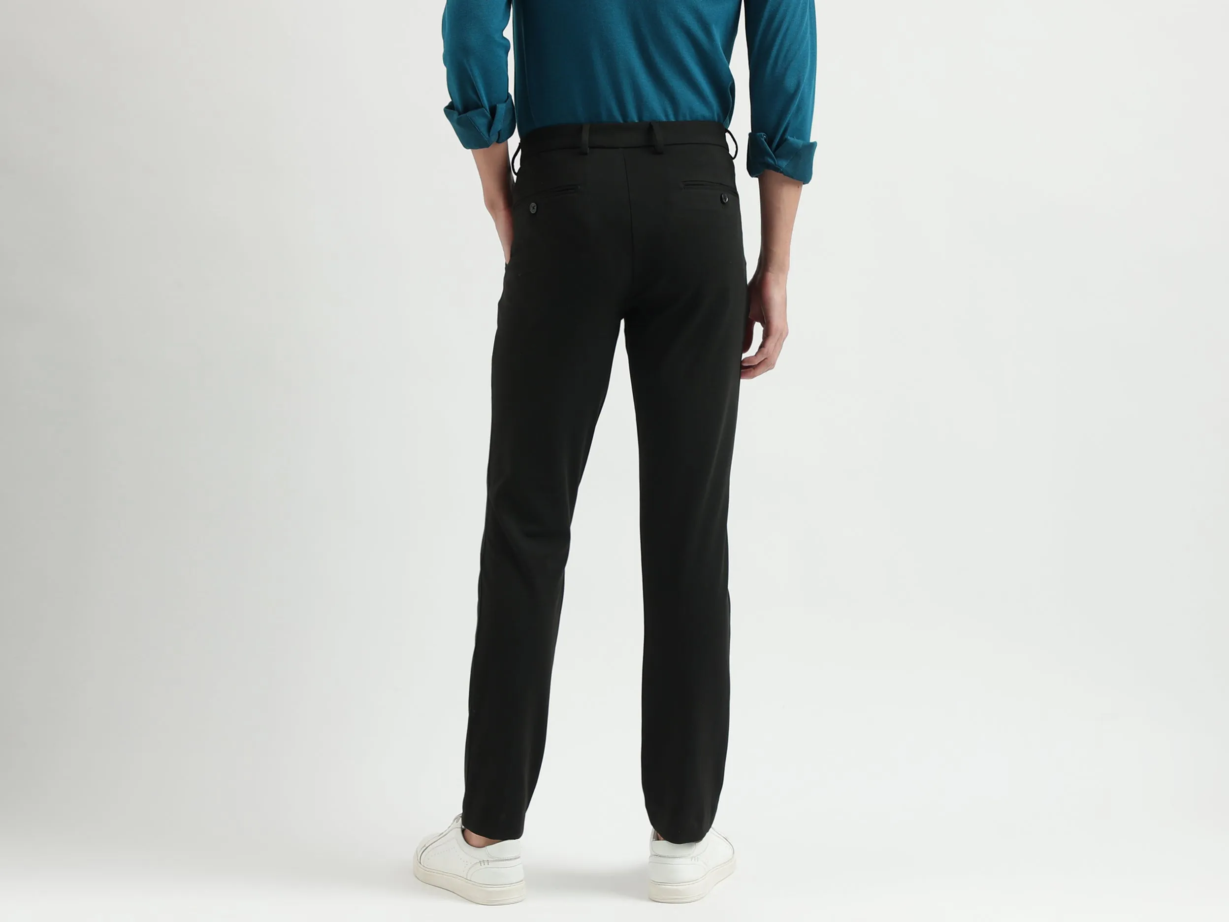 Solid Pattern Slim Fit Trousers