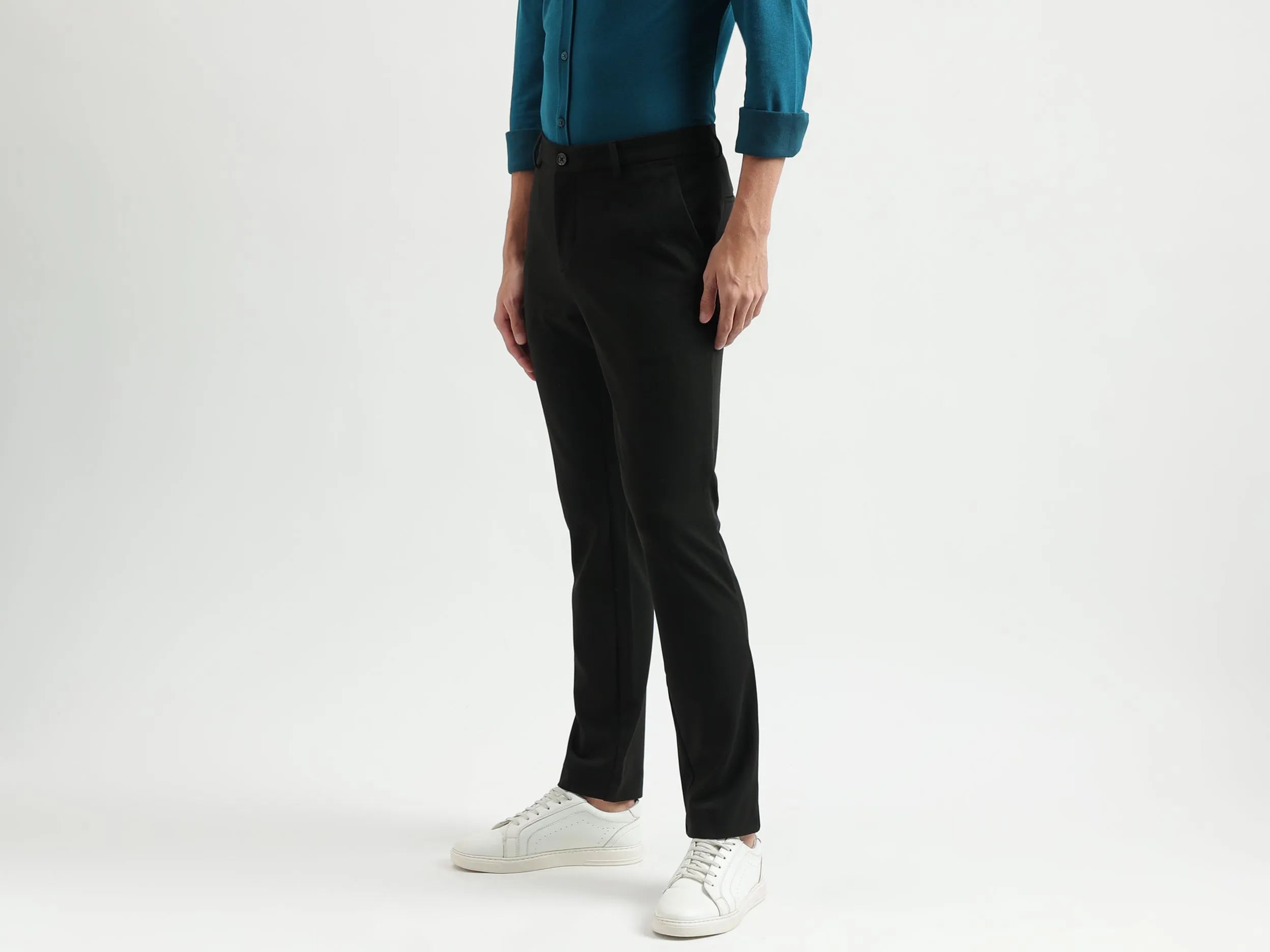 Solid Pattern Slim Fit Trousers