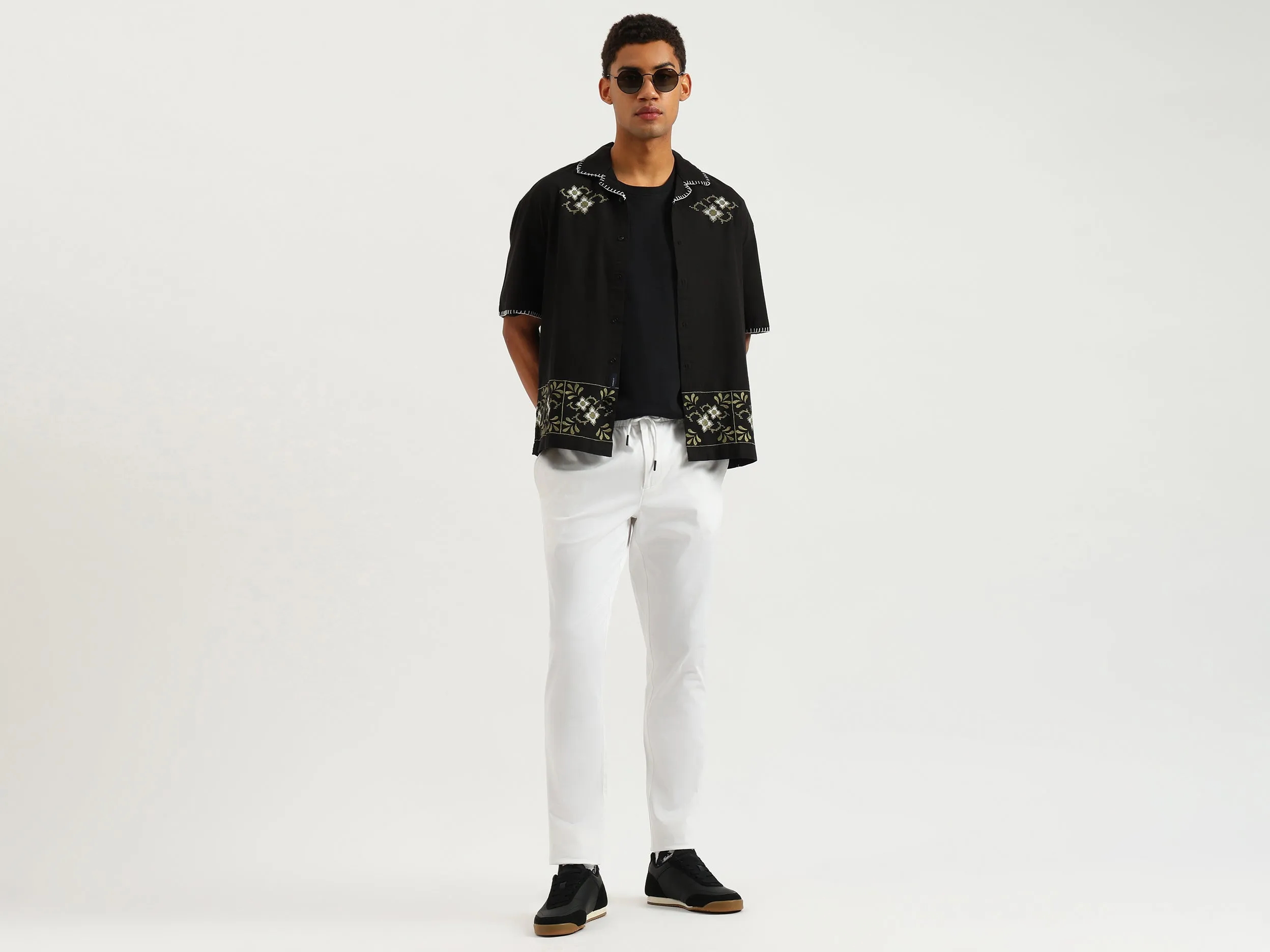 Solid Relaxed Fit Trousers