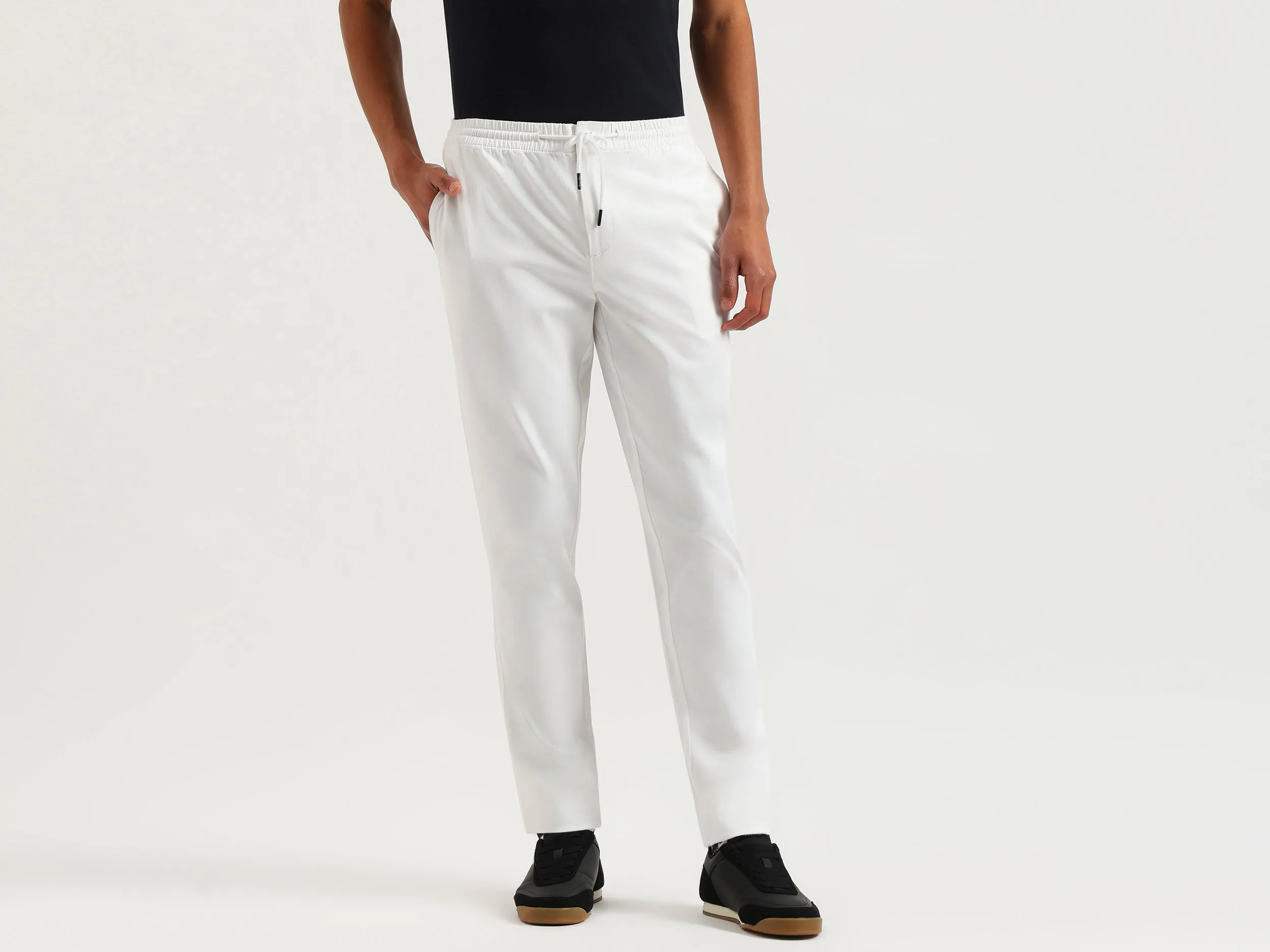 Solid Relaxed Fit Trousers