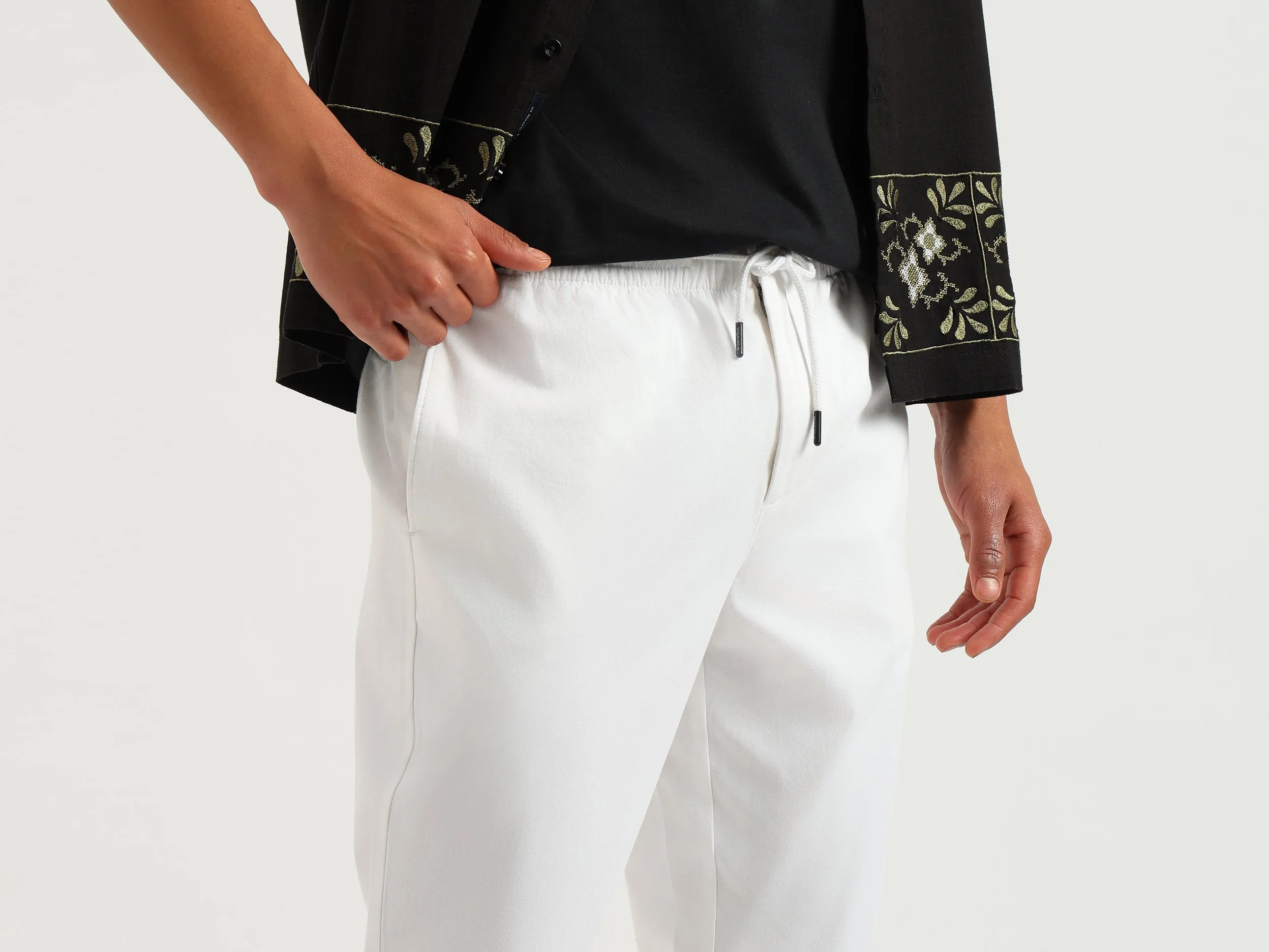 Solid Relaxed Fit Trousers