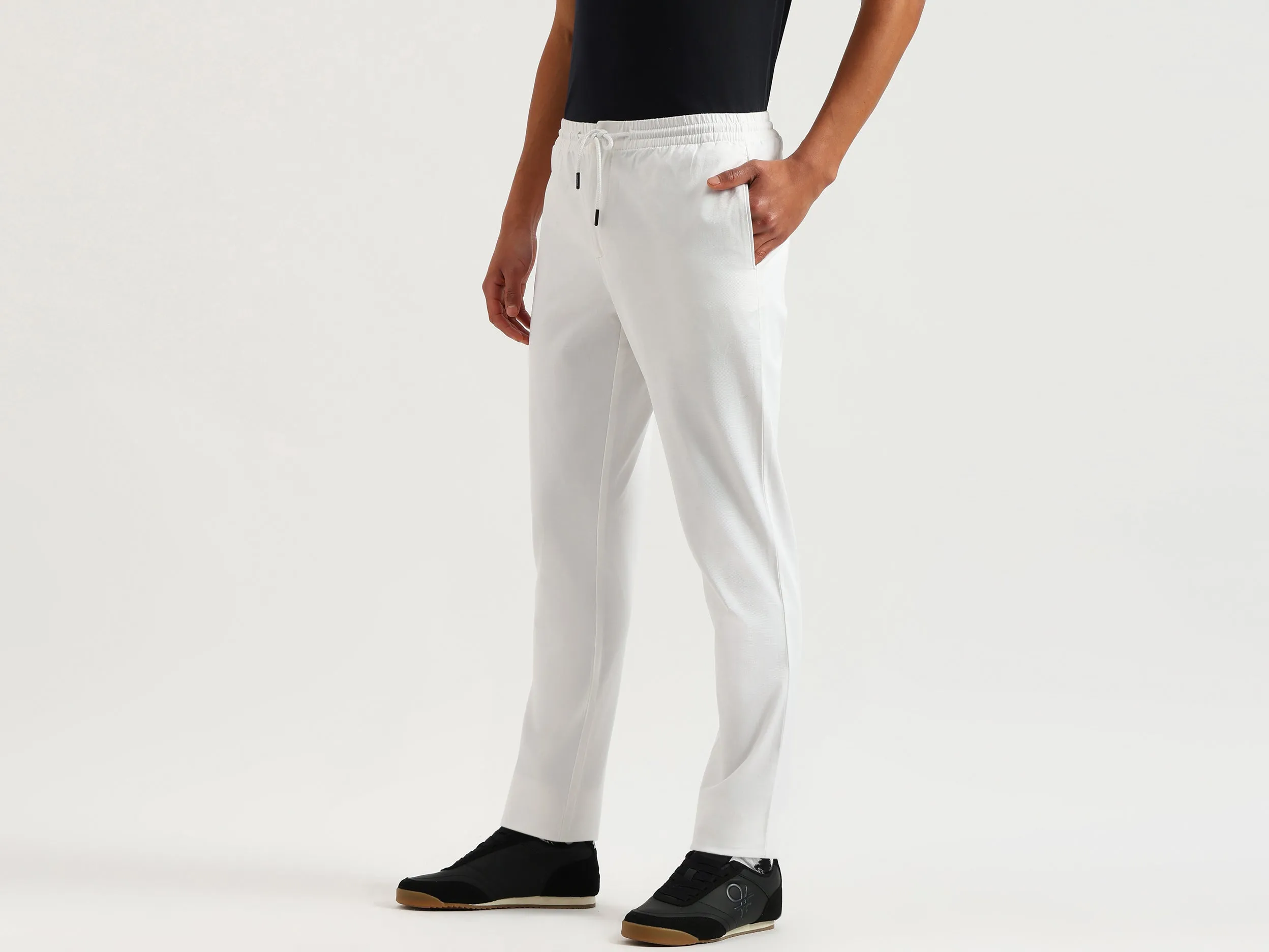 Solid Relaxed Fit Trousers