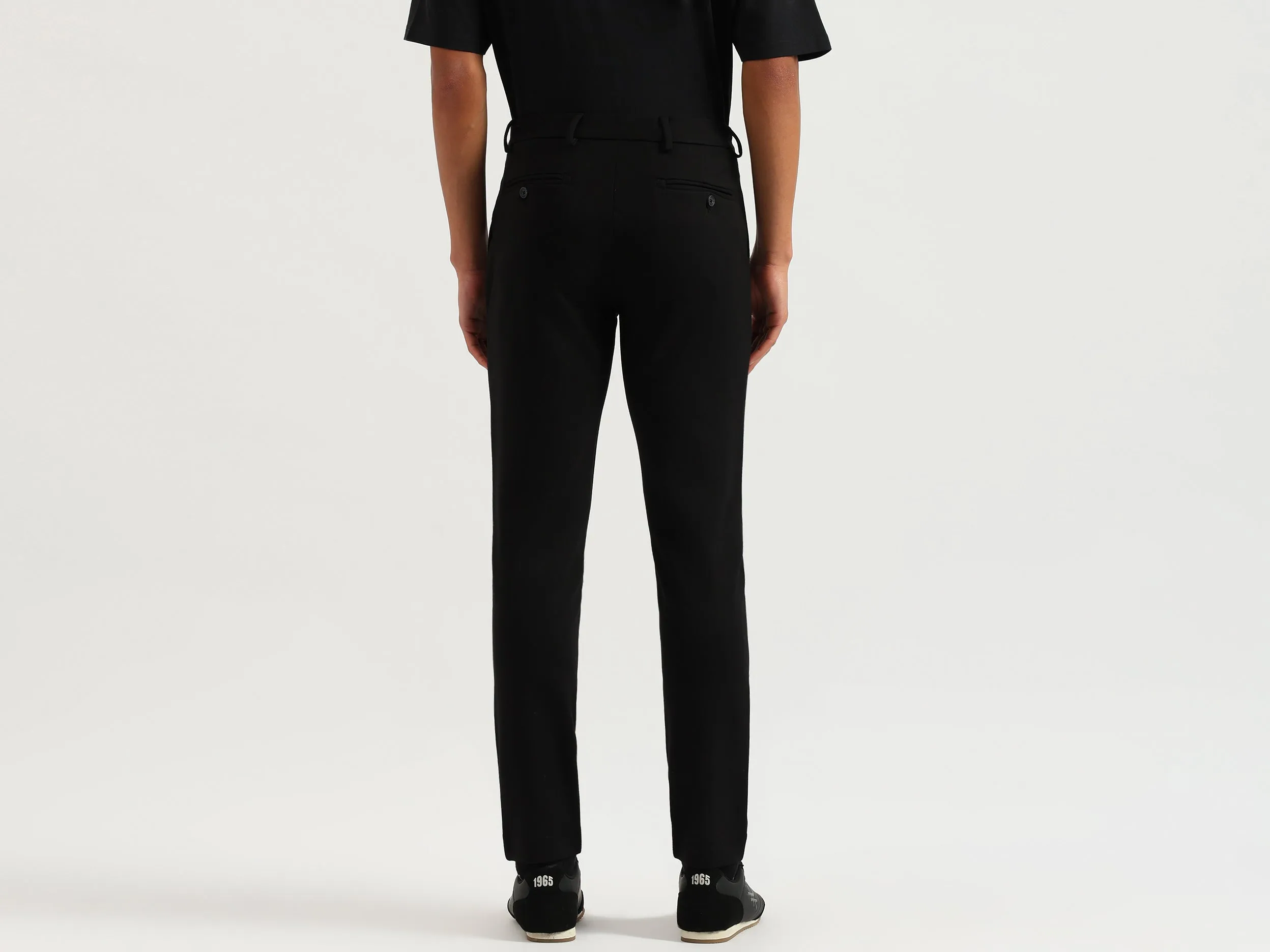 Solid Slim Fit Premium Knit Trousers
