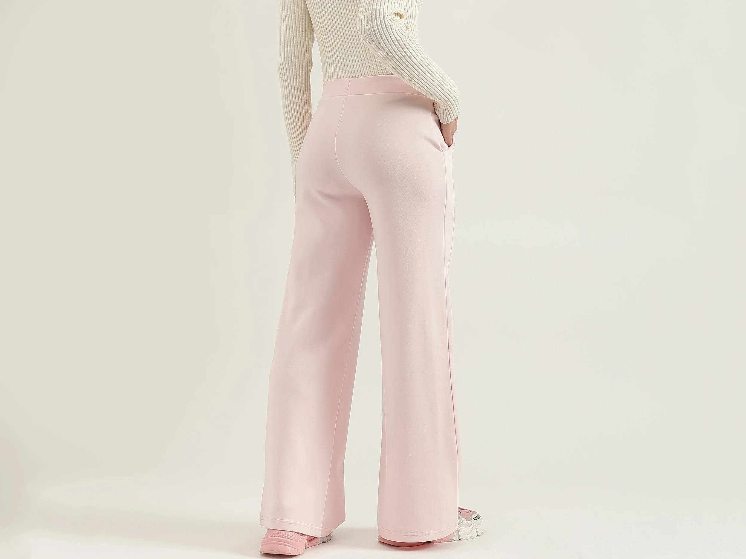 Solid Straight Fit Trousers