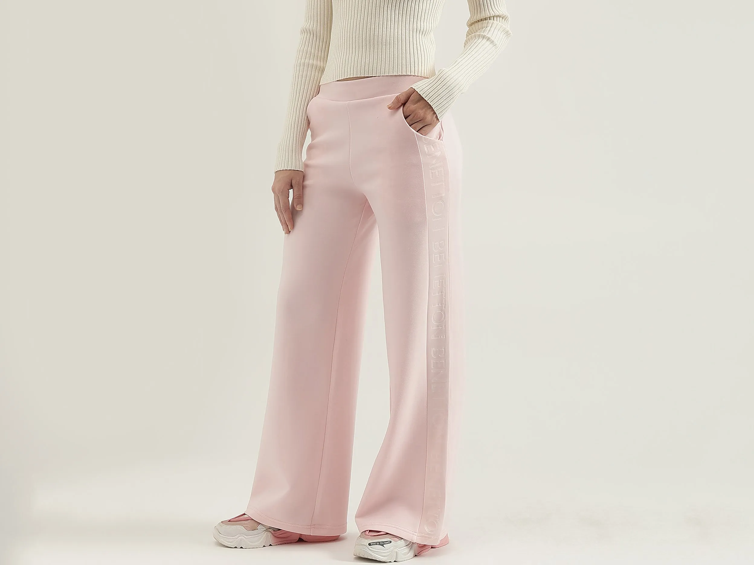 Solid Straight Fit Trousers