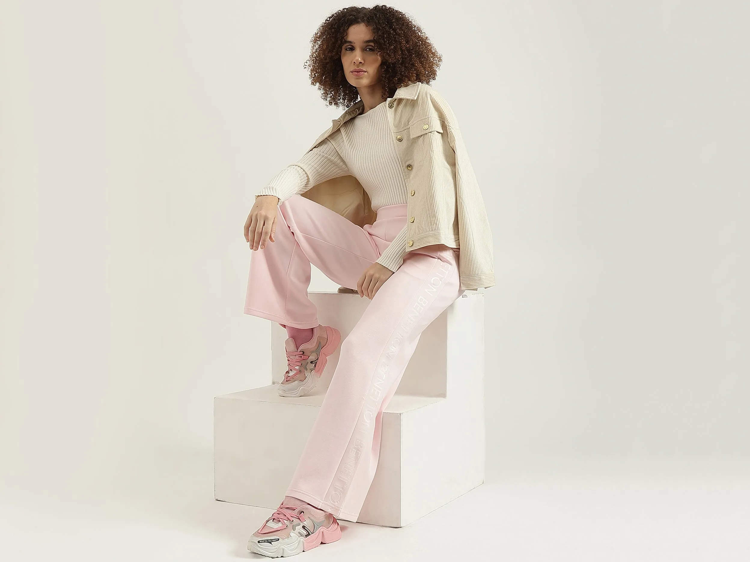 Solid Straight Fit Trousers