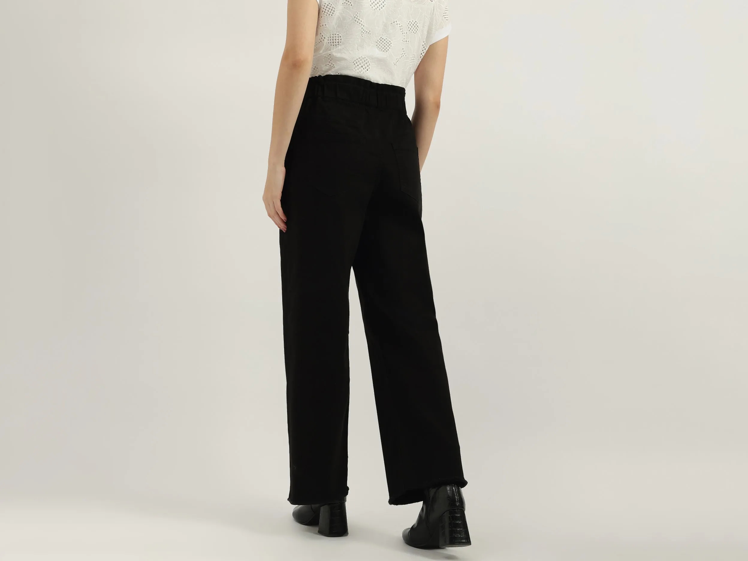 Solid Wide Leg Fit Trousers