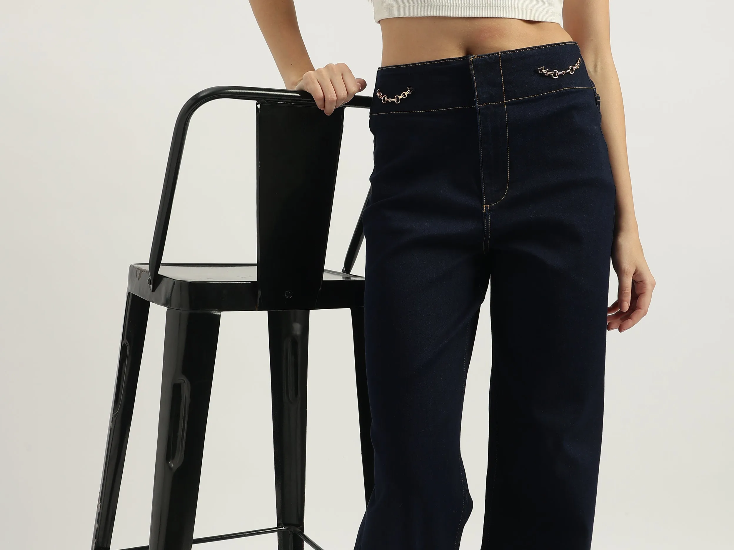 Solid Wide Leg Fit Trousers