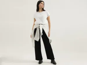 Solid Wide Leg Fit Trousers