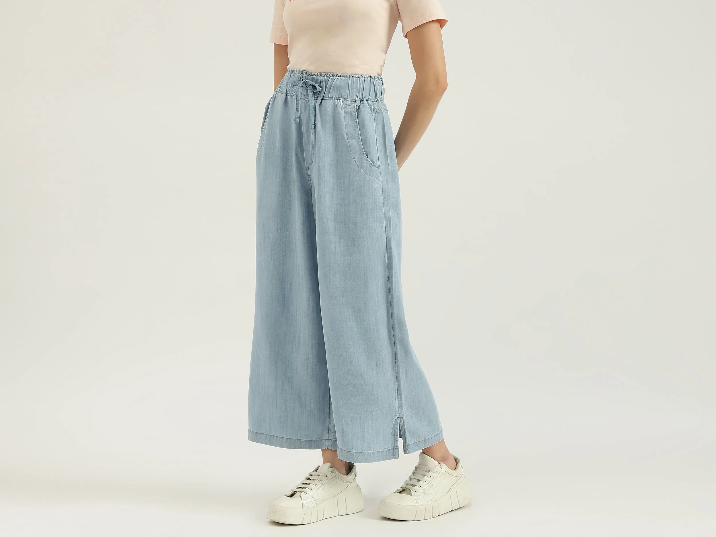 Solid Wide Leg Pants