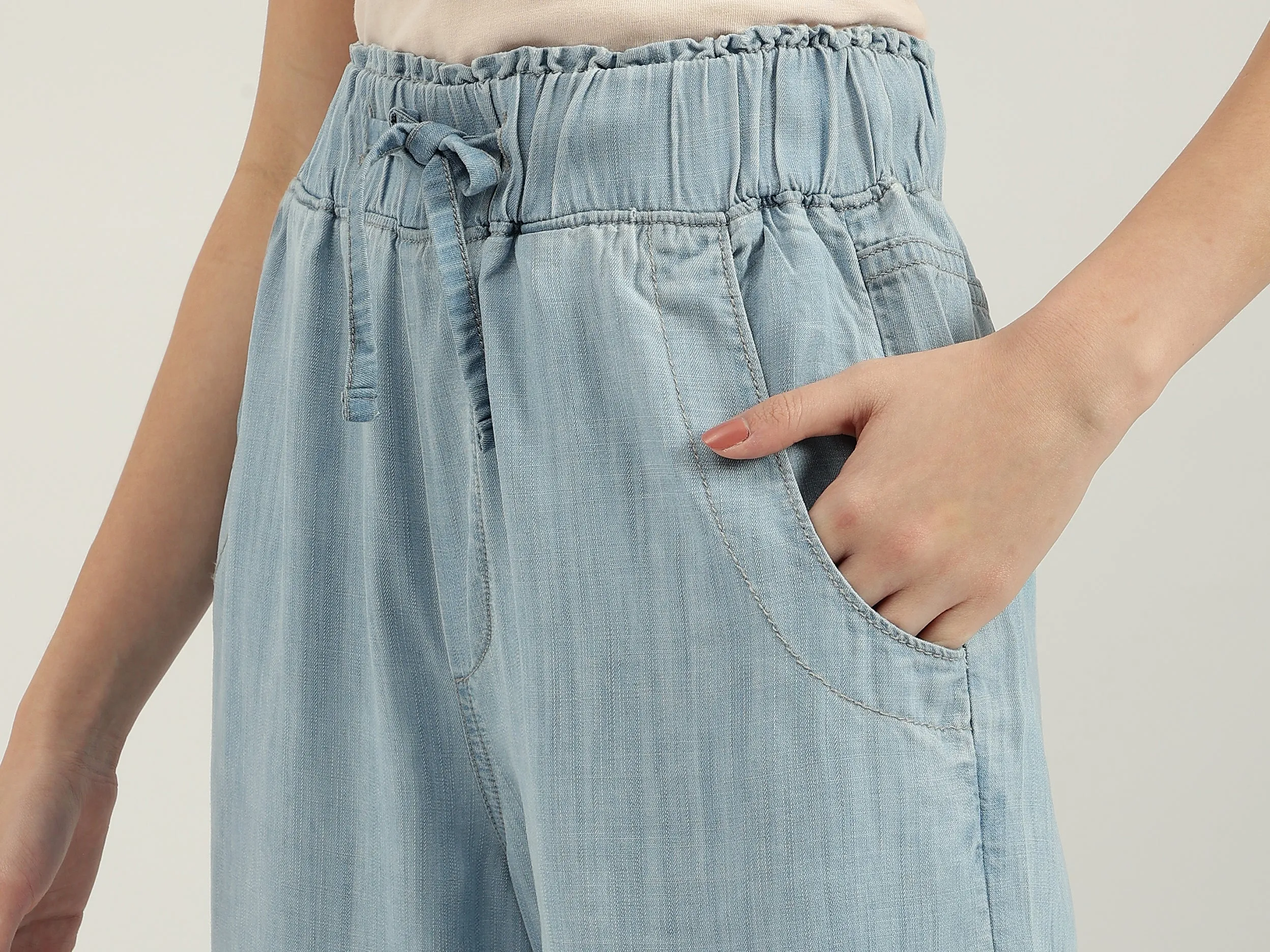 Solid Wide Leg Pants