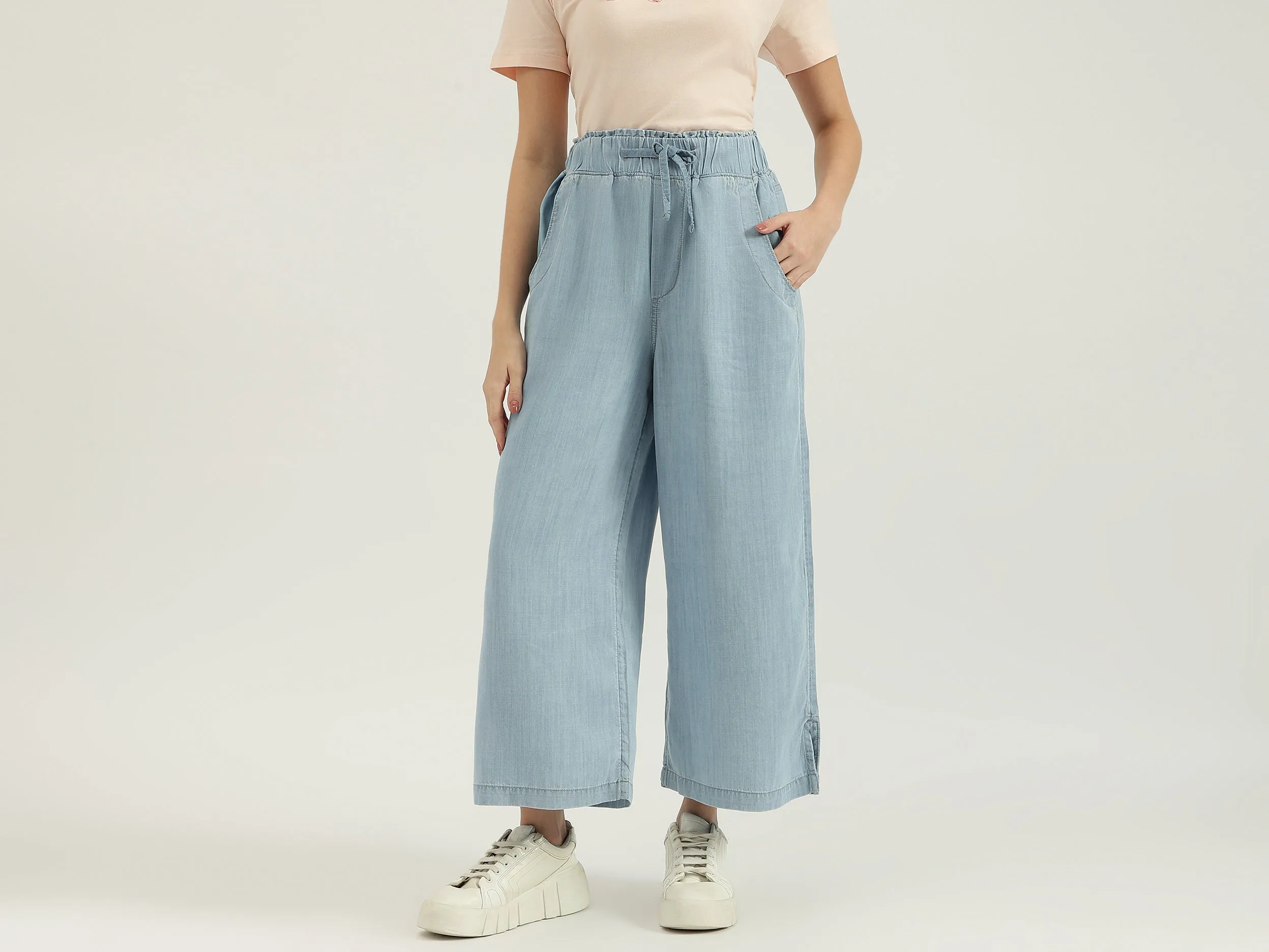 Solid Wide Leg Pants