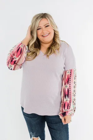 Something For You Waffle Knit Top- Lavender