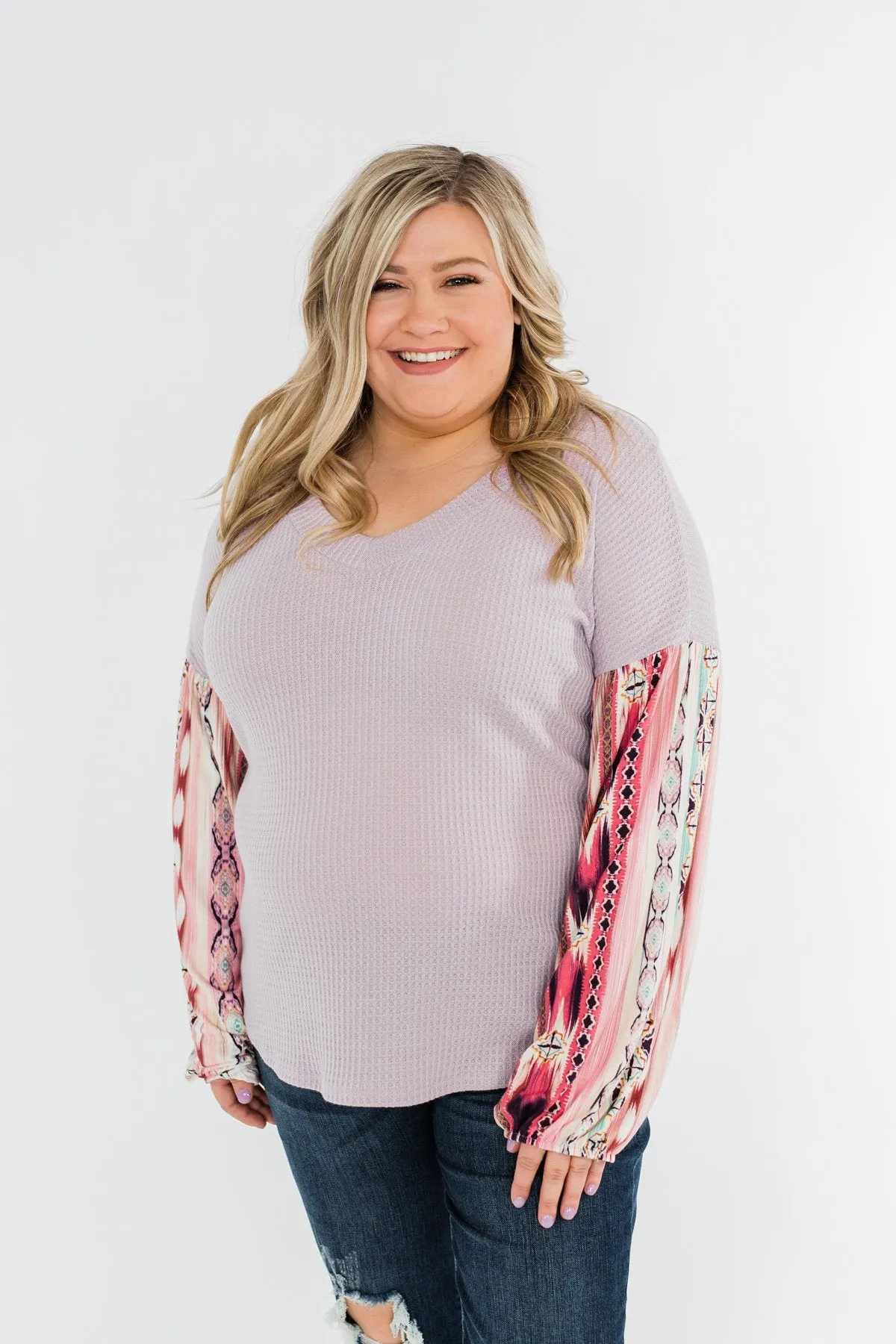 Something For You Waffle Knit Top- Lavender