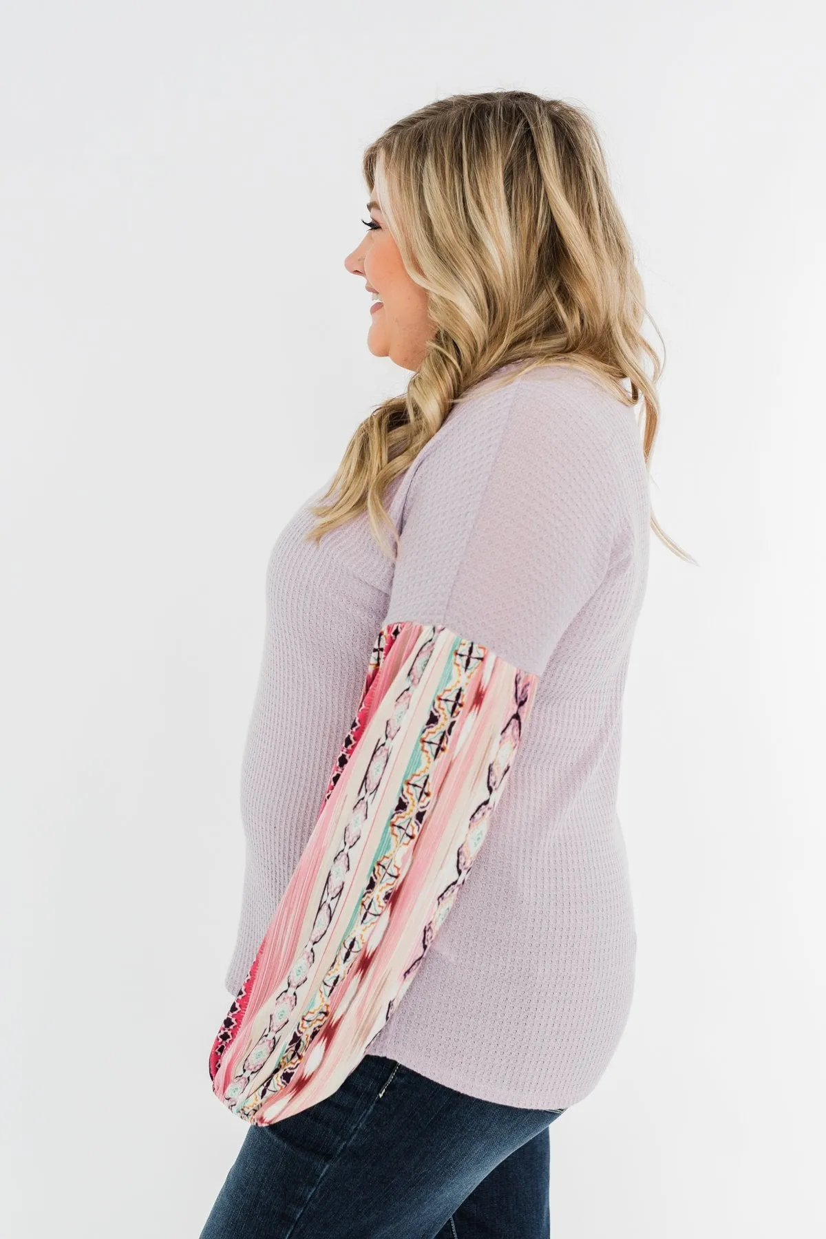 Something For You Waffle Knit Top- Lavender