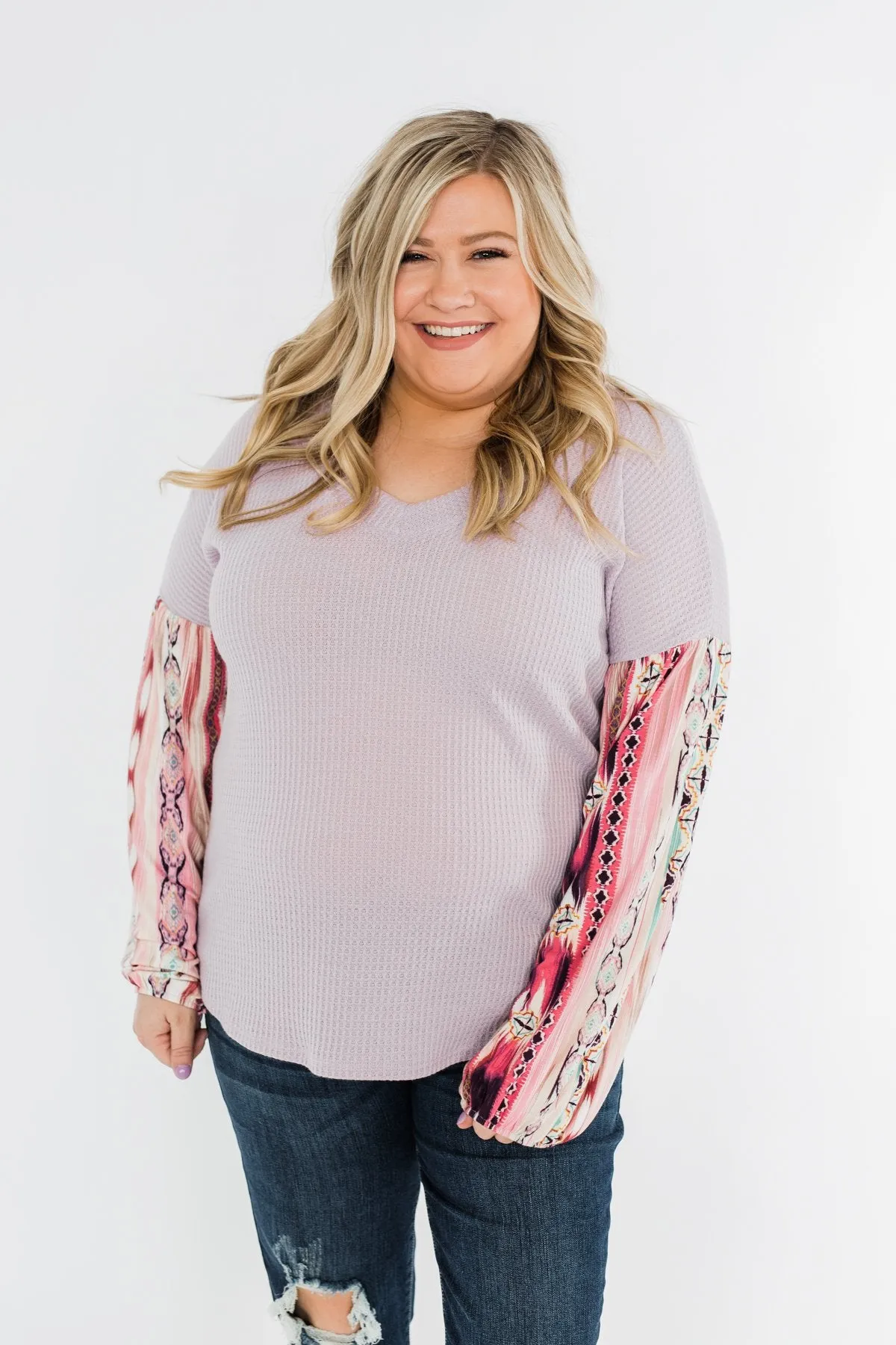 Something For You Waffle Knit Top- Lavender