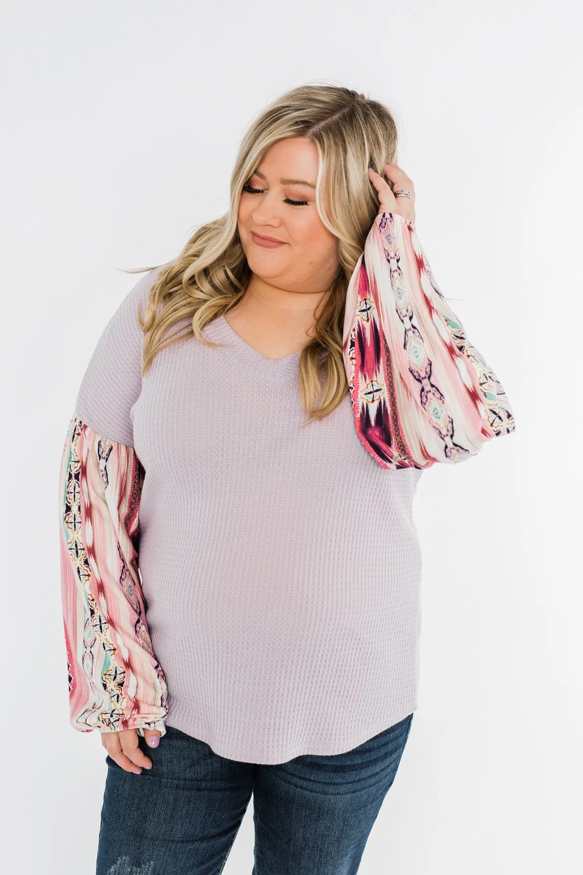 Something For You Waffle Knit Top- Lavender