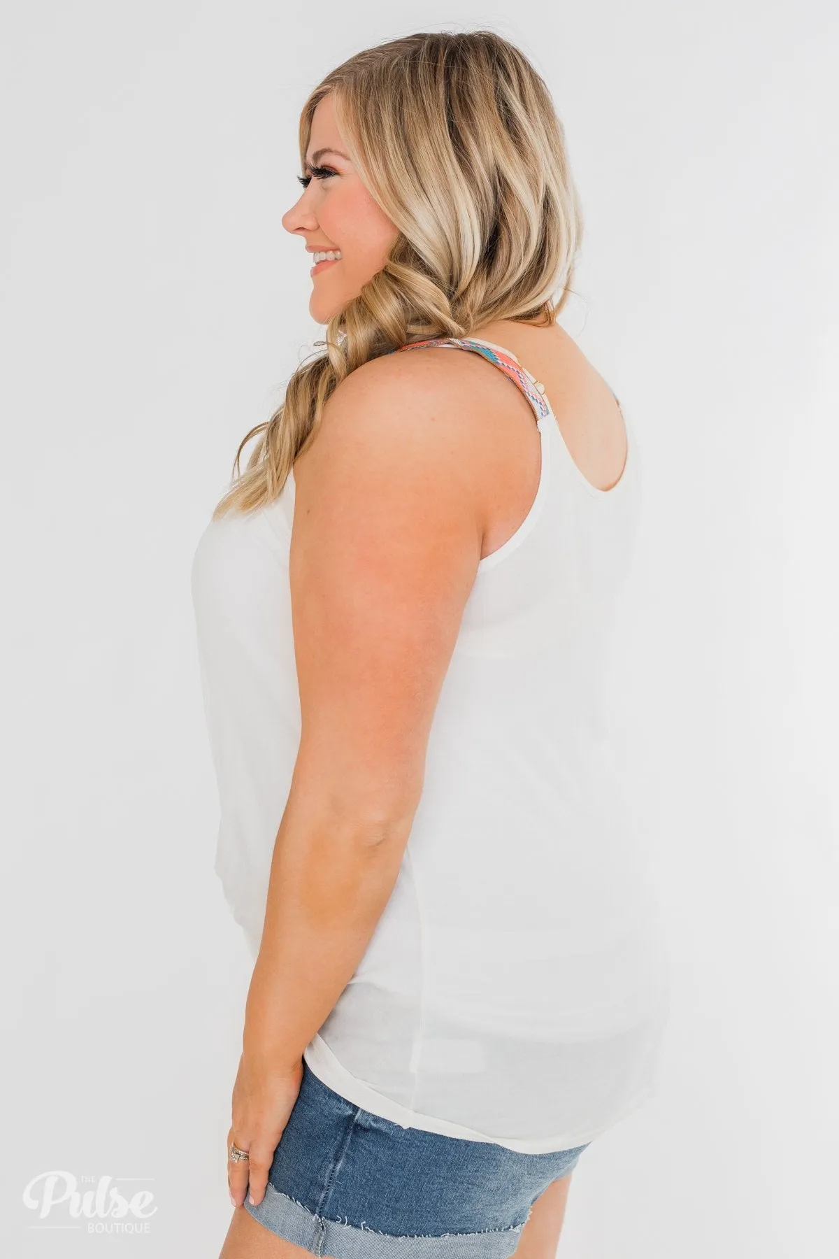 Somewhere Waiting for Me Twist Tank Top- Ivory