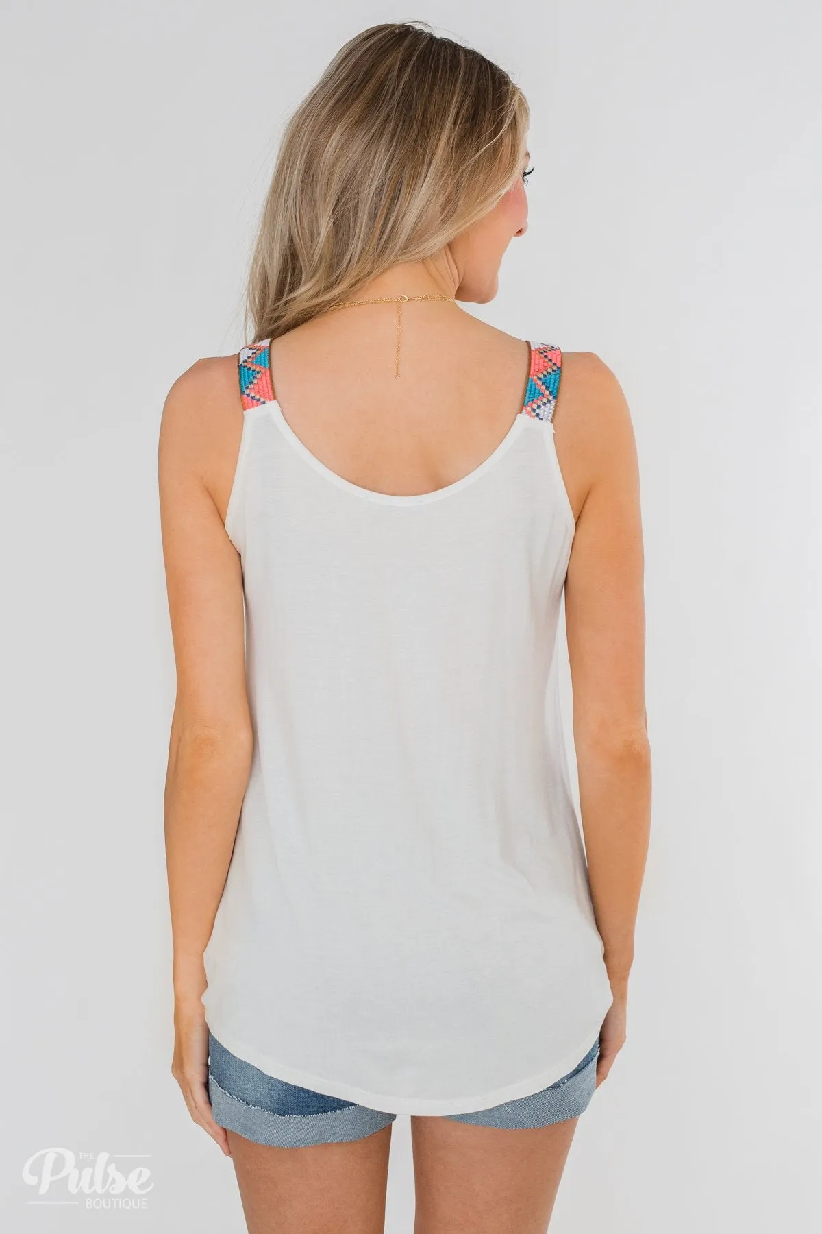 Somewhere Waiting for Me Twist Tank Top- Ivory