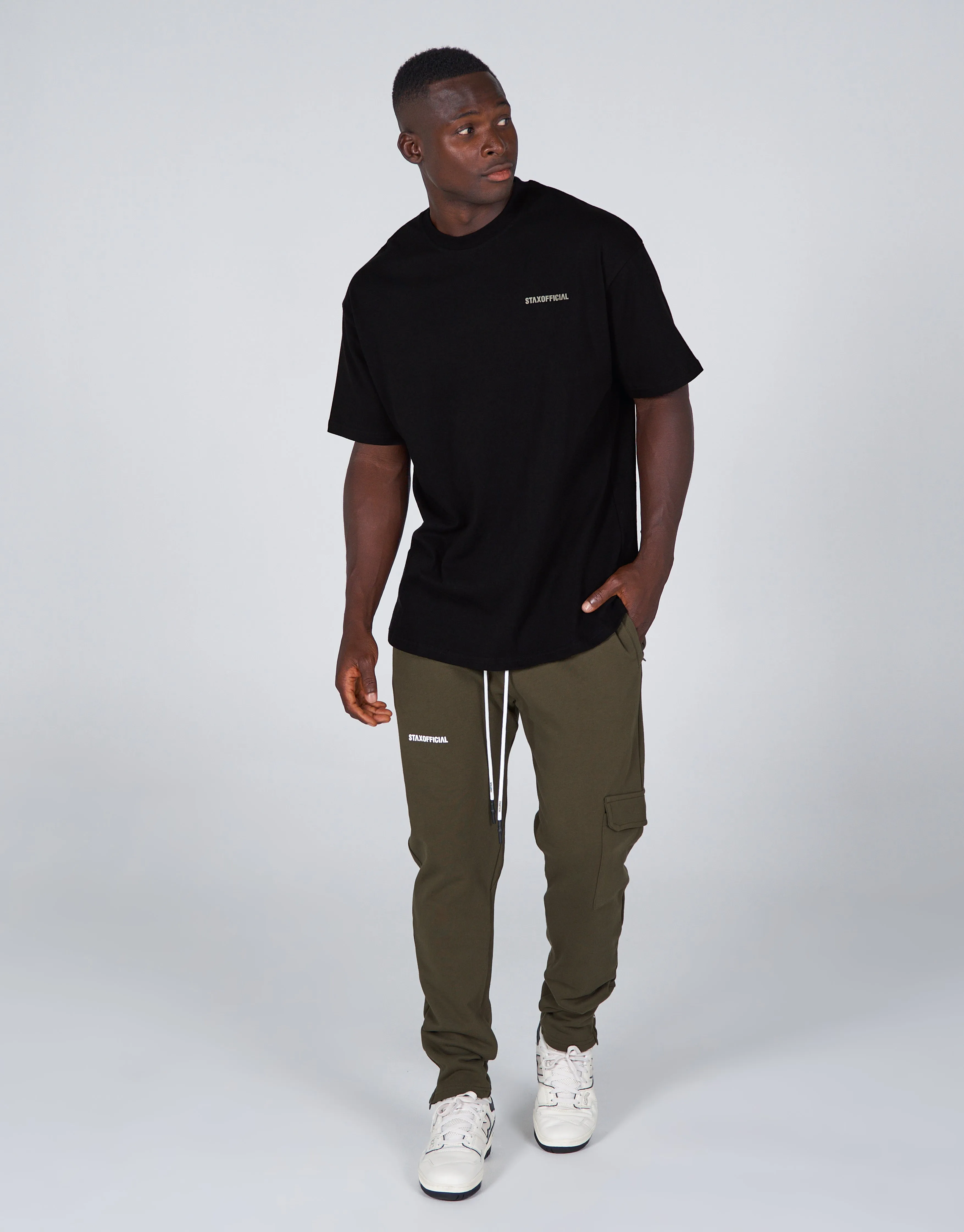 Standard Fit Tee - Black/ Khaki Logo