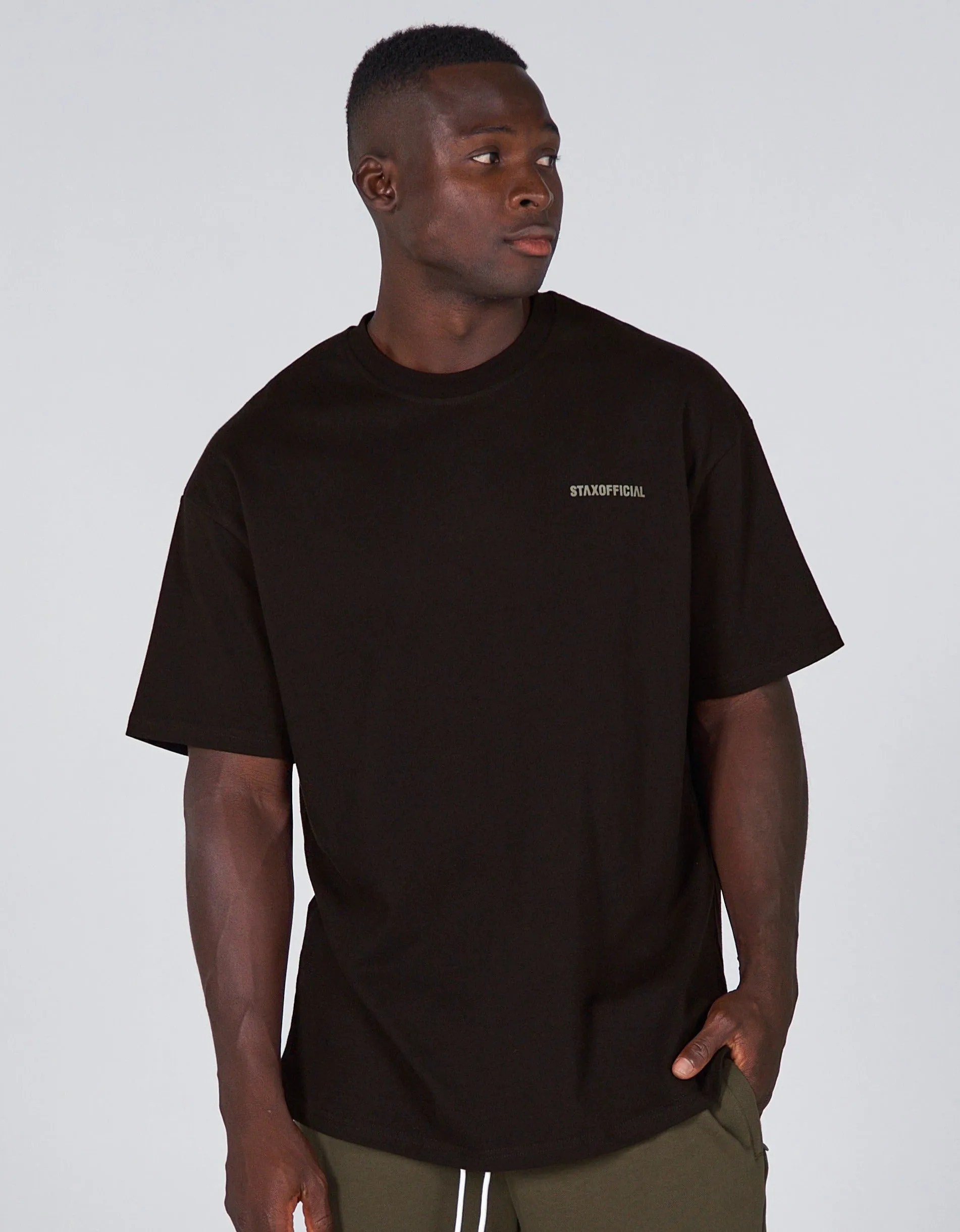 Standard Fit Tee - Black/ Khaki Logo