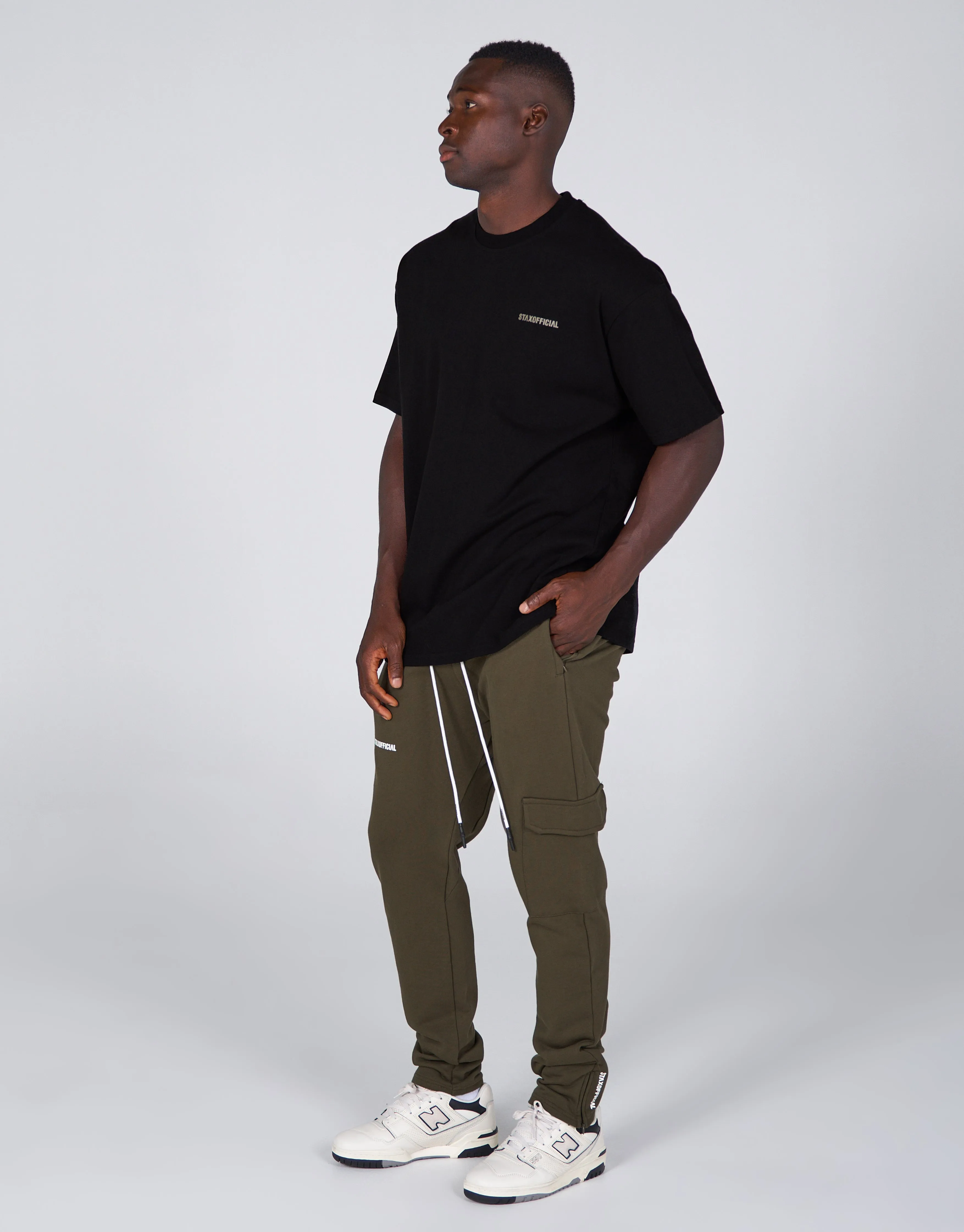 Standard Fit Tee - Black/ Khaki Logo