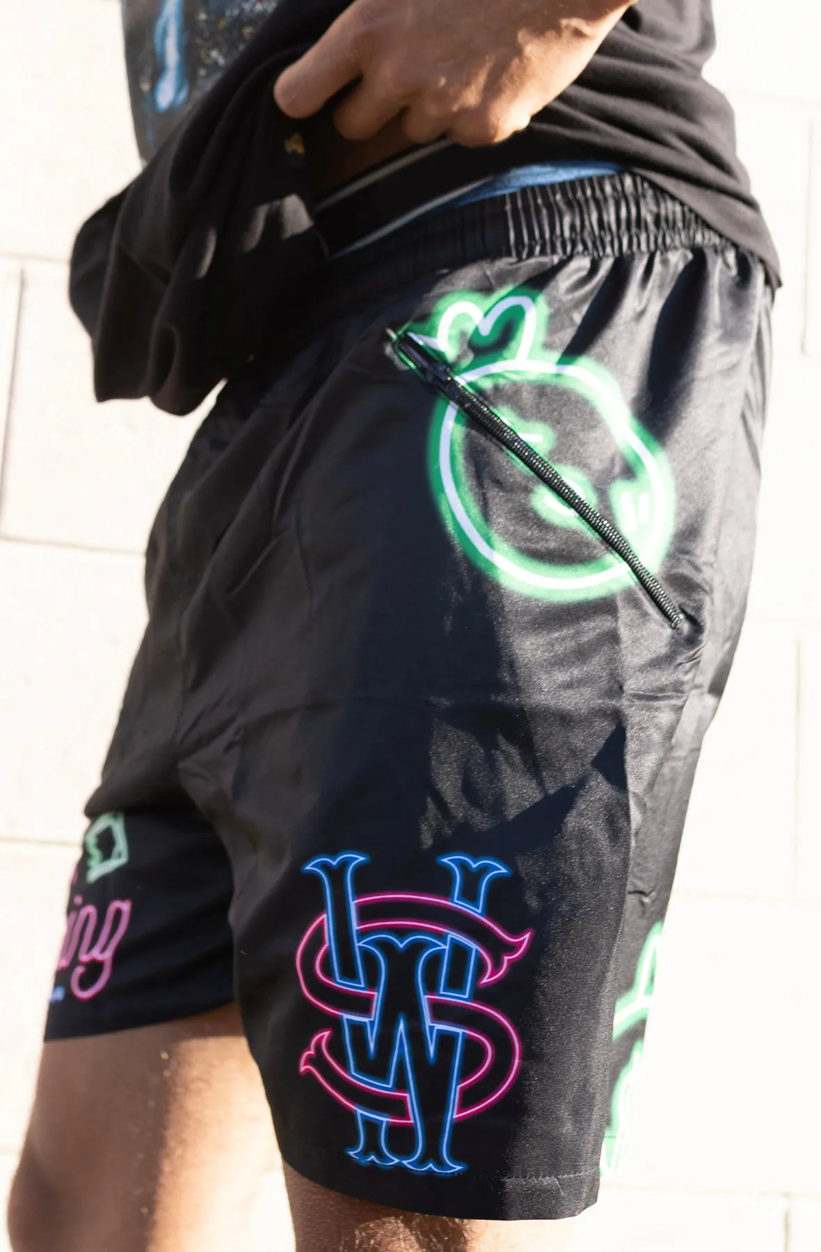 Stay Winning Neon Money Shorts