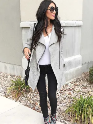 Stunncal Slim Zipper Coat