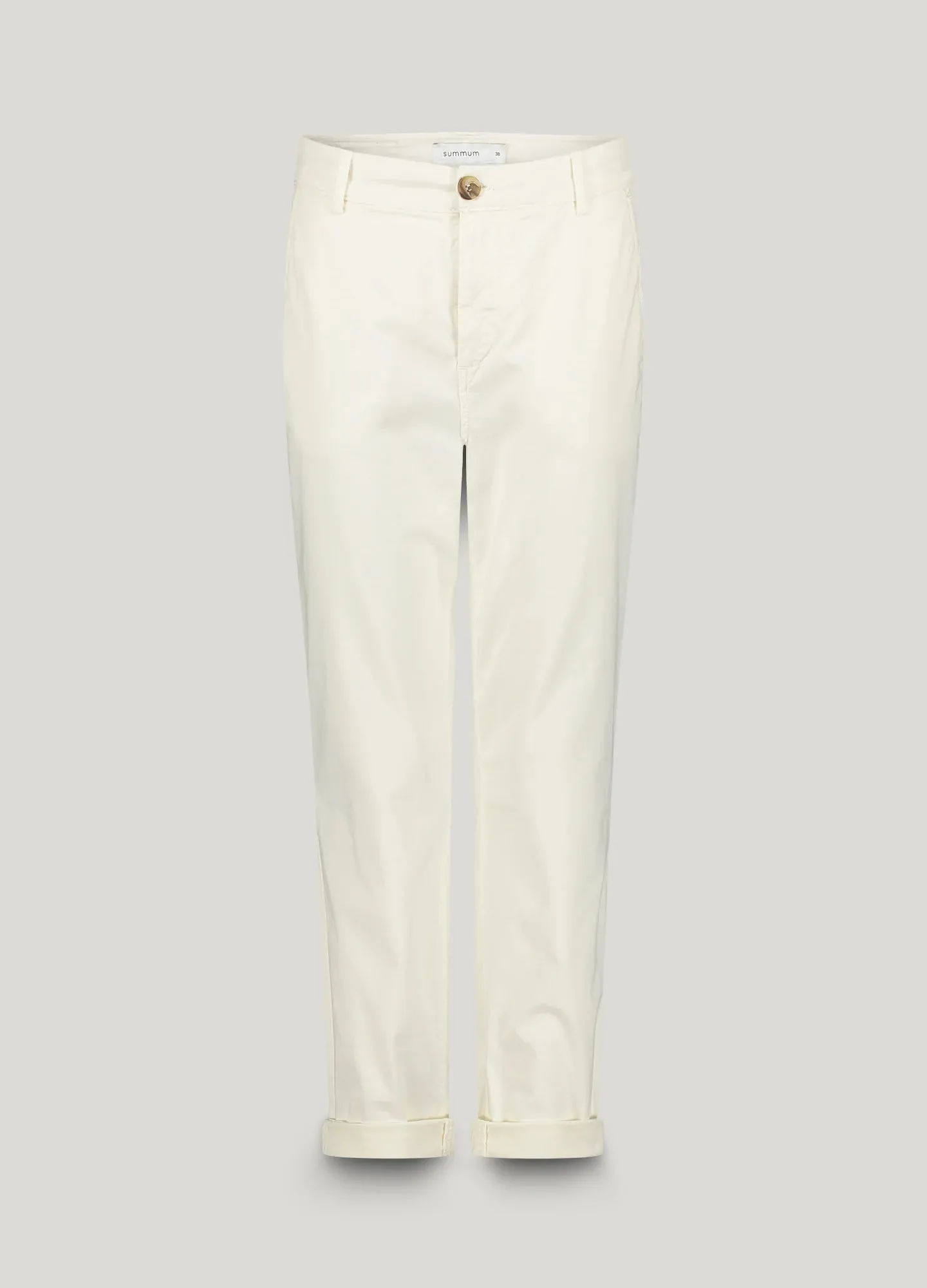 Summum Off White Soft Slim-Fit Chino Trousers