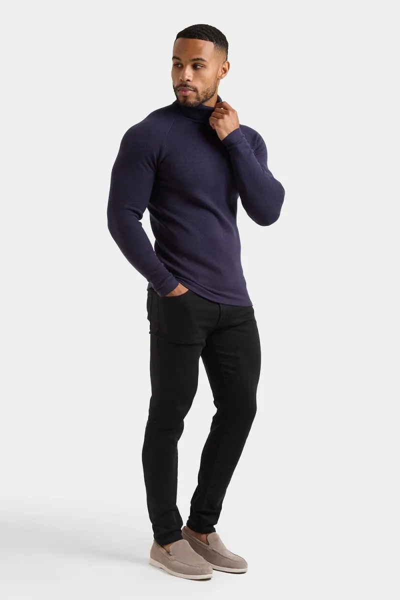 Supersoft Roll Neck in Navy