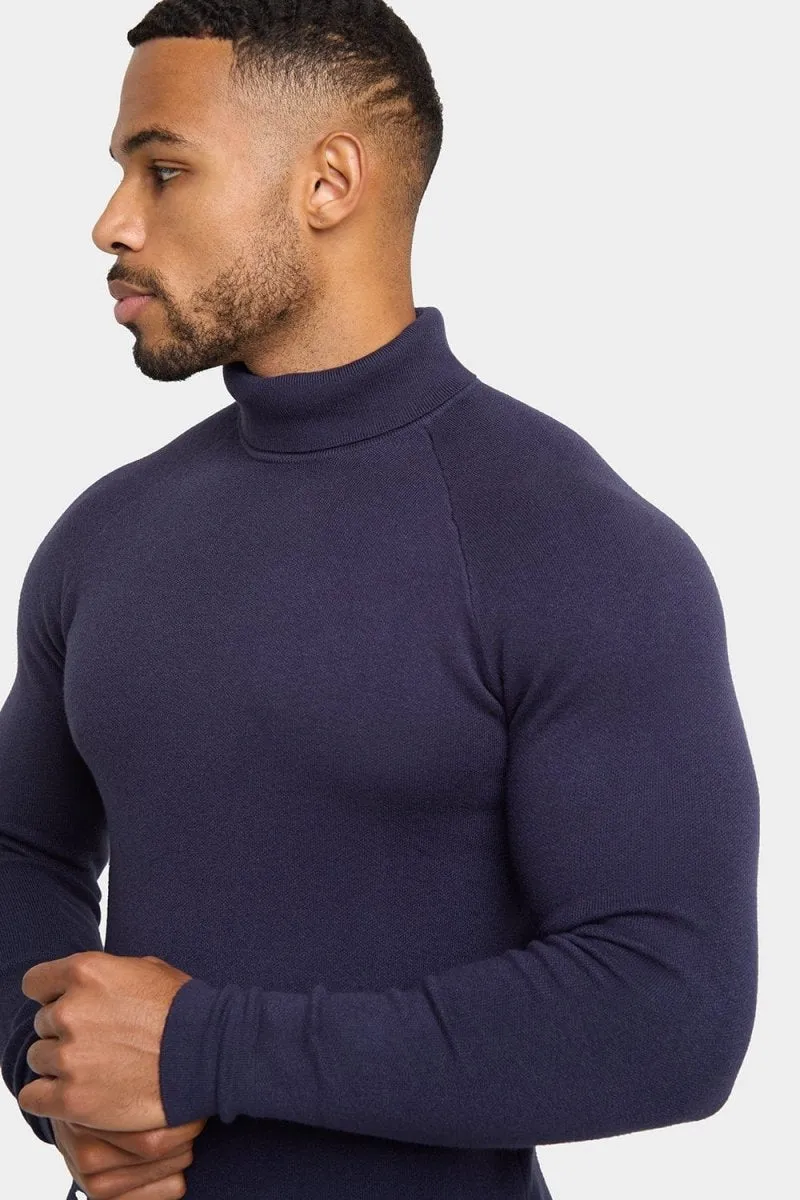Supersoft Roll Neck in Navy