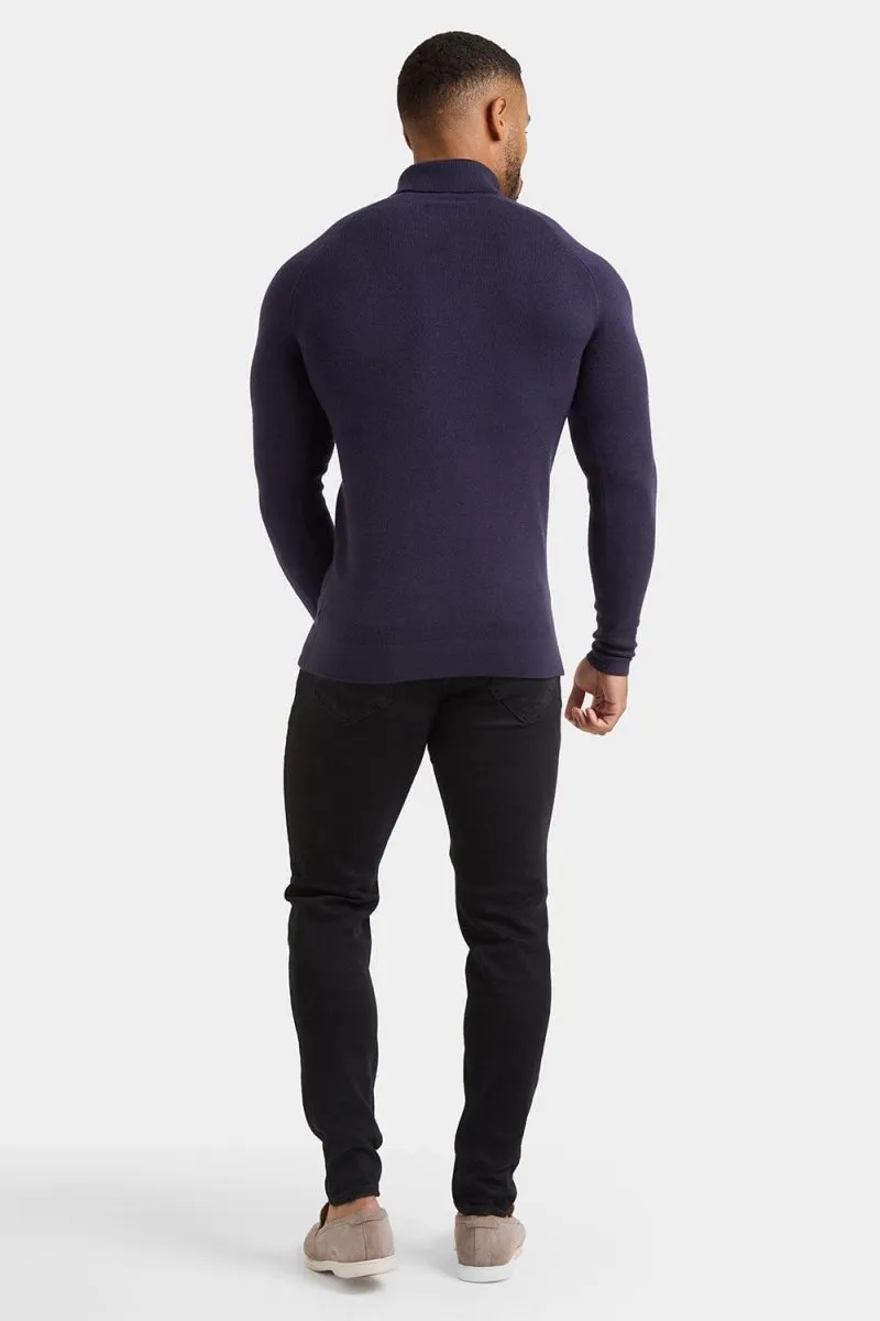 Supersoft Roll Neck in Navy
