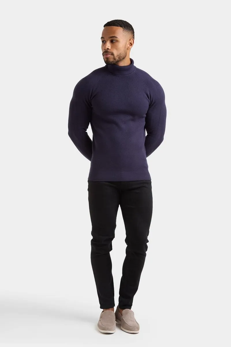 Supersoft Roll Neck in Navy