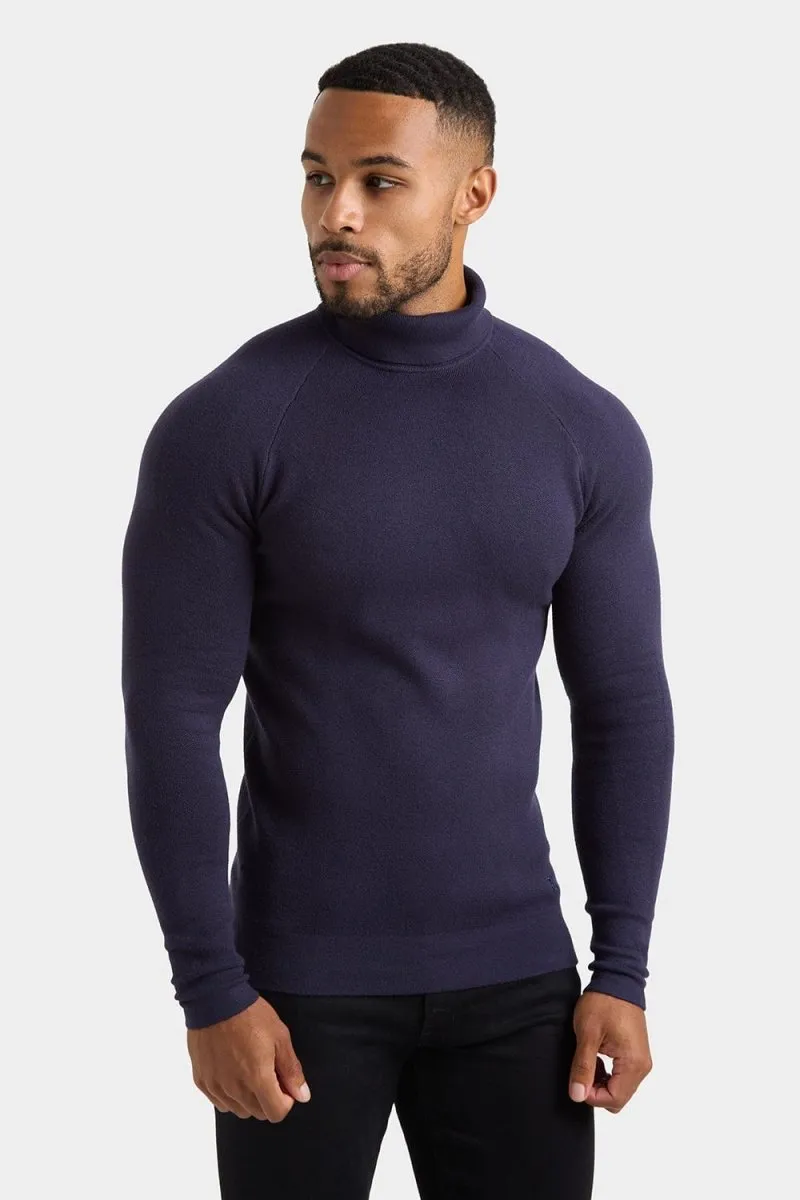 Supersoft Roll Neck in Navy