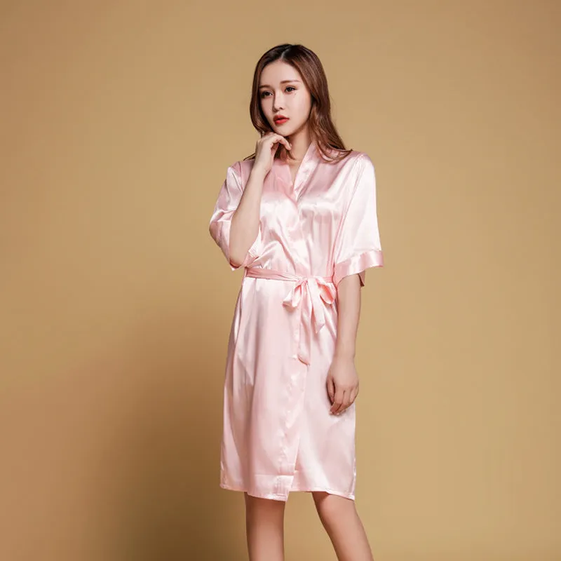 Sweet and Simple Satin Tie Robe