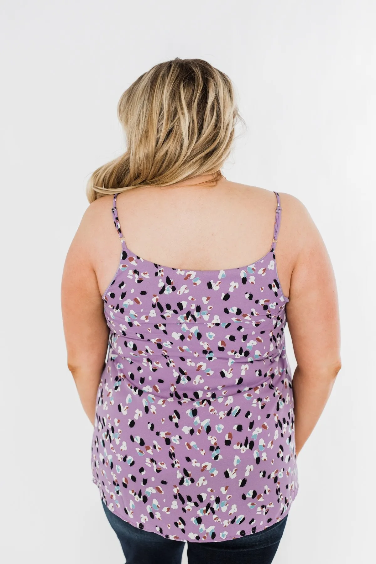 Sweet On You Printed Tank Top- Purple