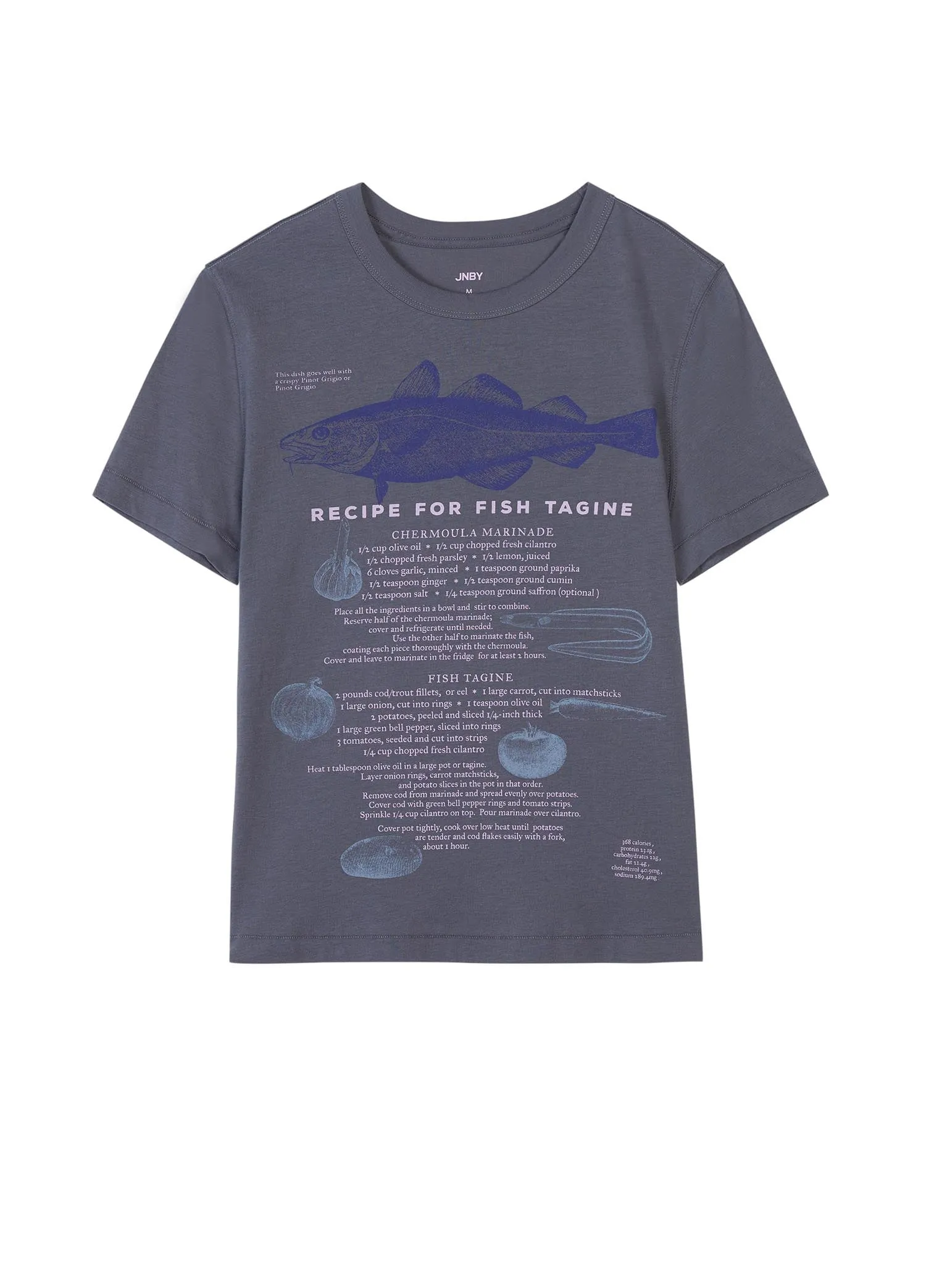 T-Shirt / JNBY Crewneck Printed Short Sleeve T-Shirt (100% Cotton)